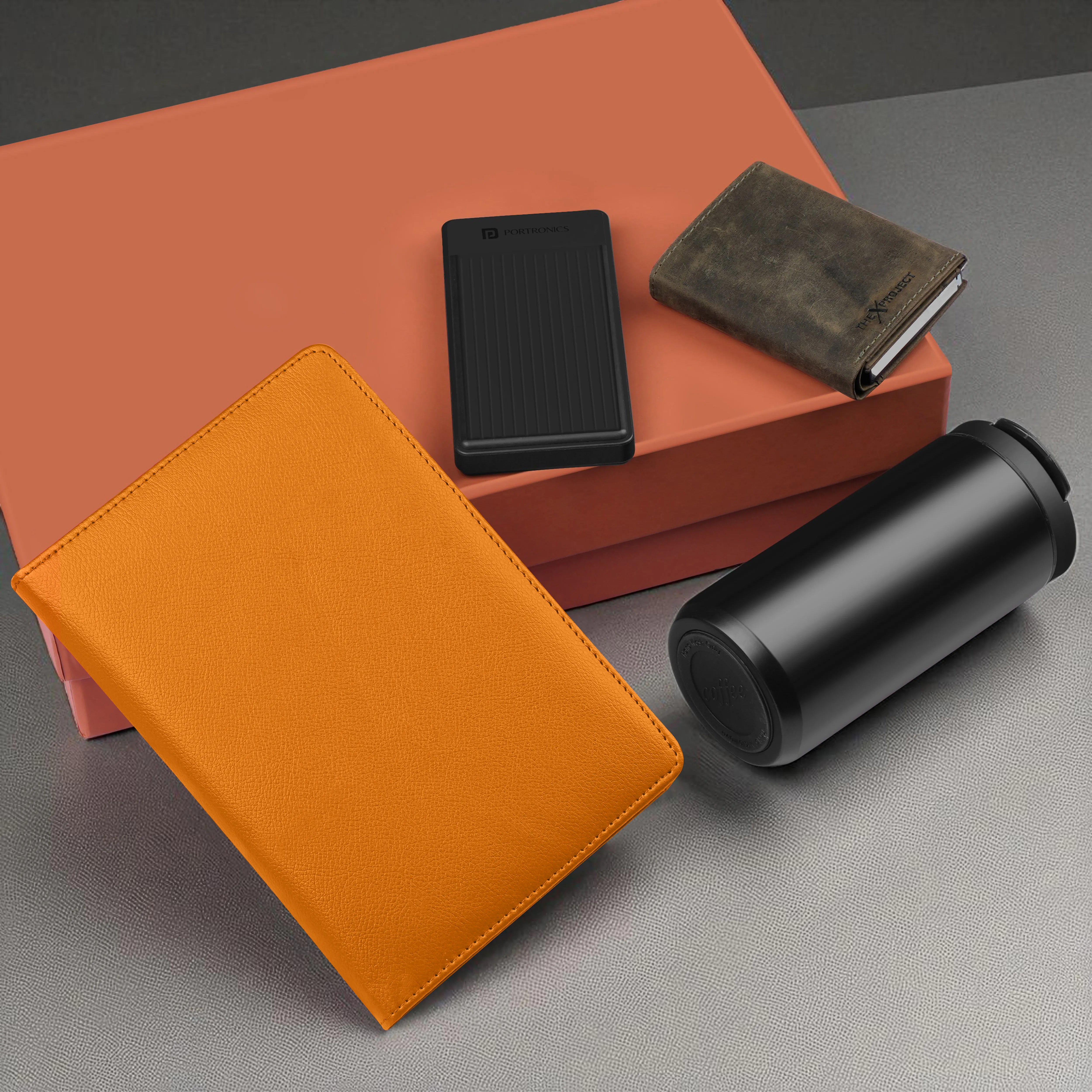Diary Tumbler Cardholder And Power Bank Gift Hamper For Him