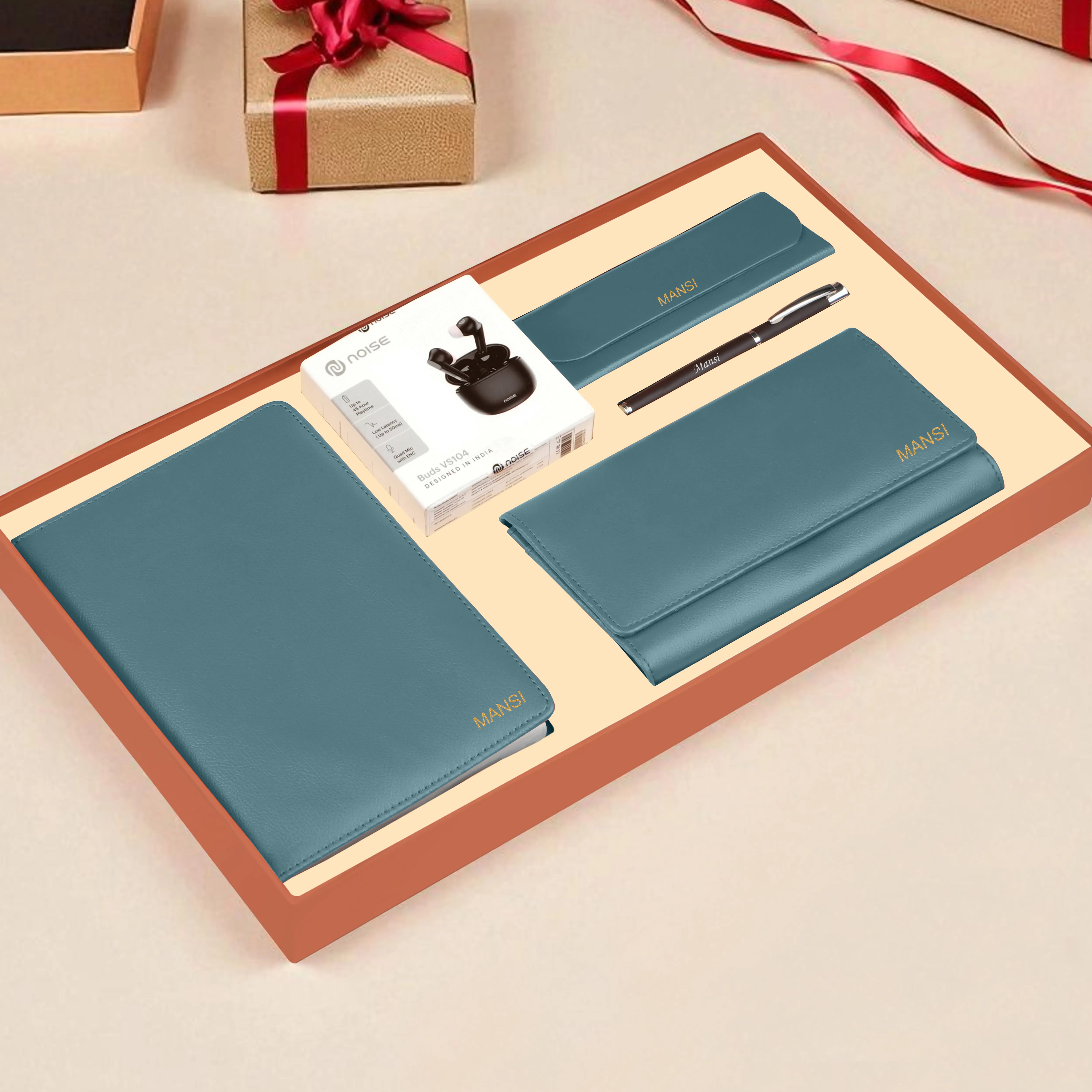 Diary Clutch Earbuds Pen & Eyewear Case Gift Hamper