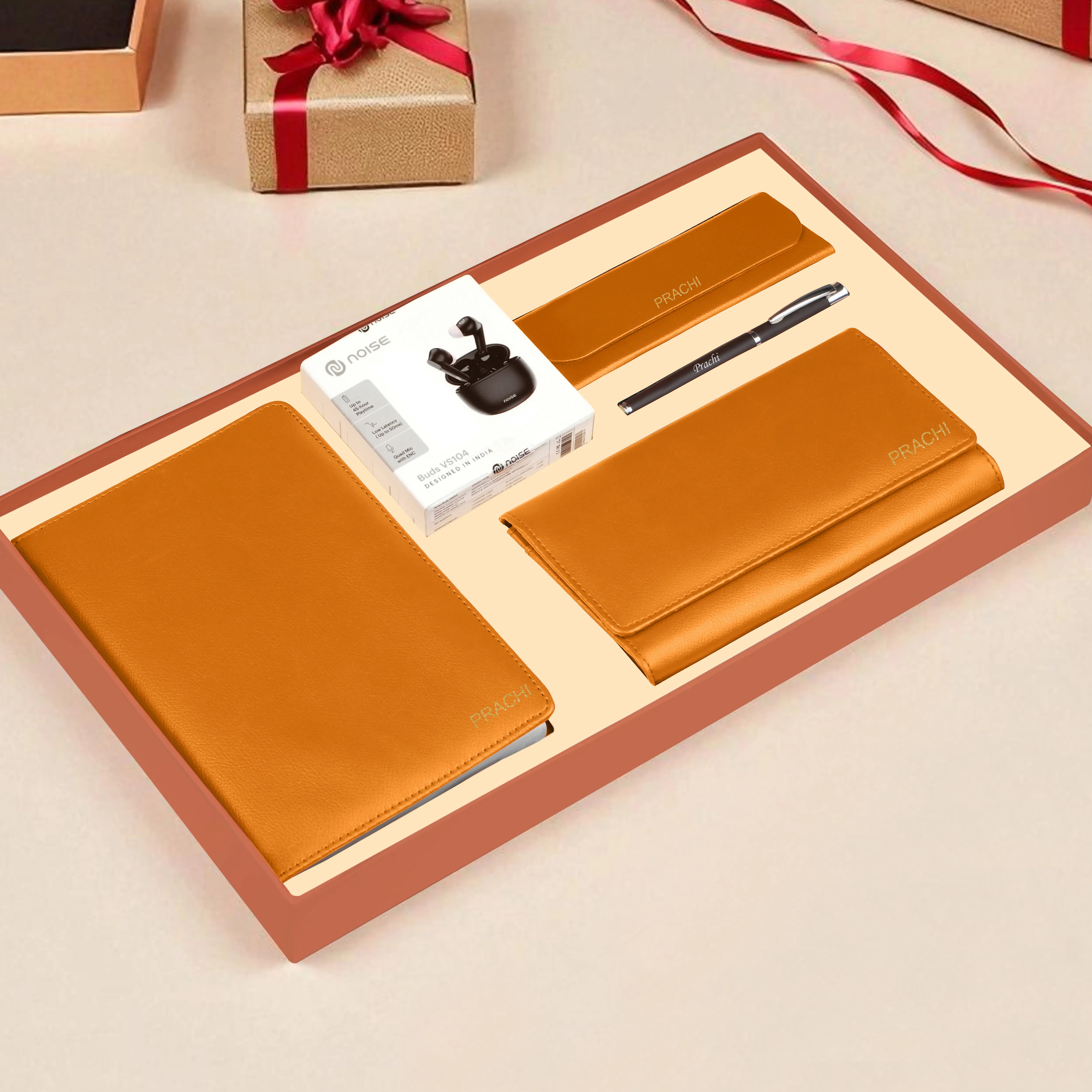 Diary Clutch Earbuds Pen & Eyewear Case Gift Hamper
