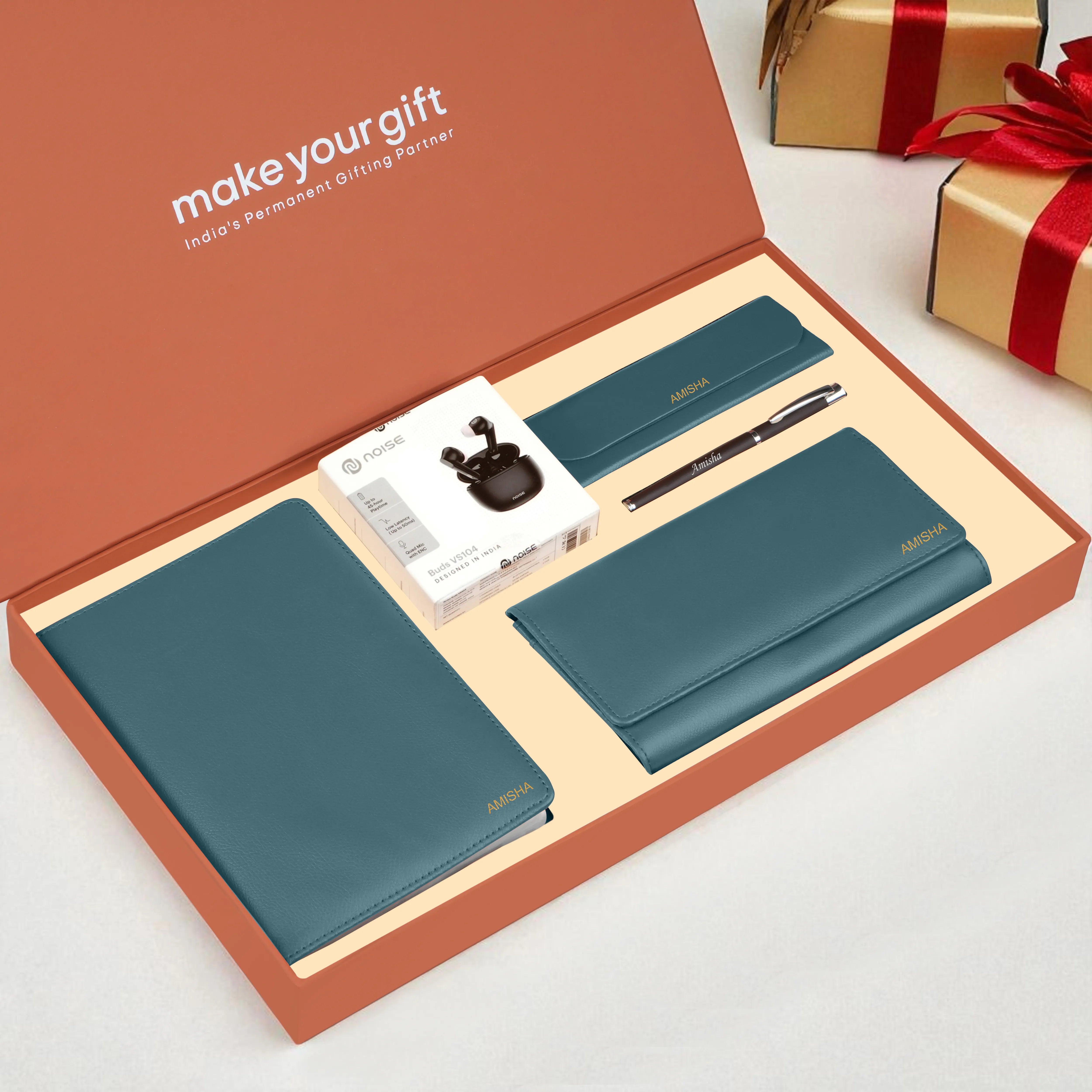 Diary Clutch Earbuds Pen & Eyewear Case Gift Hamper