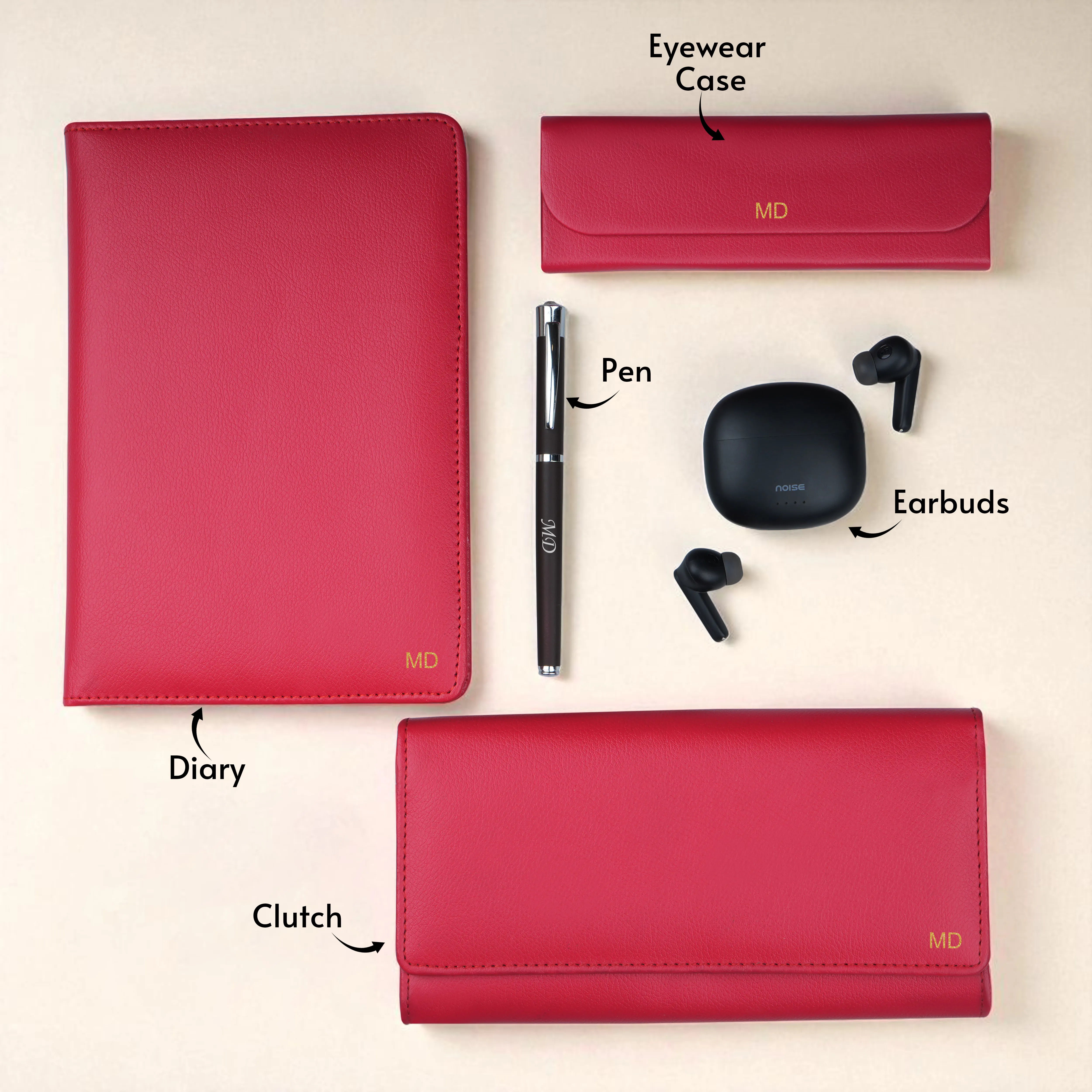 Diary Clutch Earbuds Pen & Eyewear Case Gift Hamper