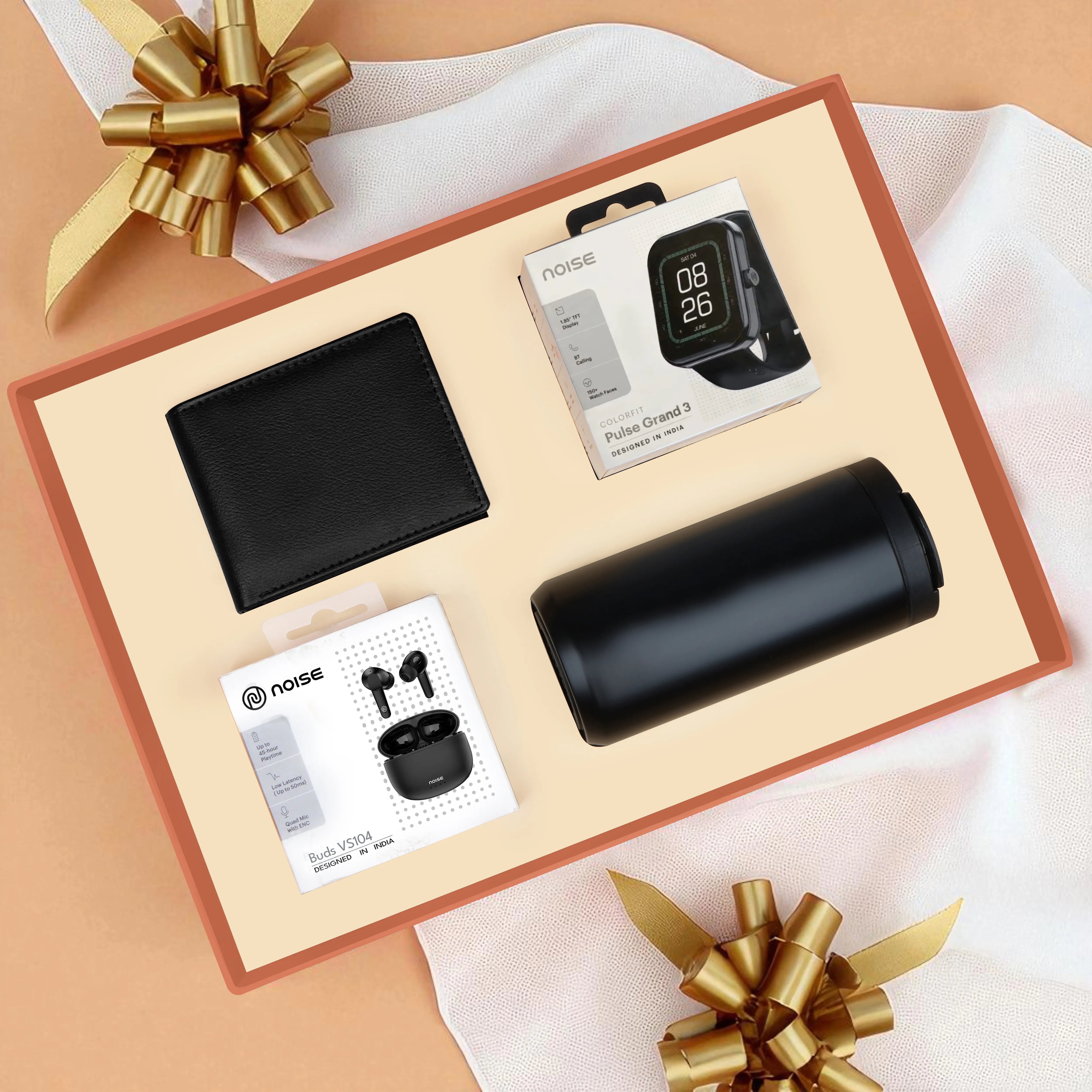 Wallet Smart Watch Earbuds & Tumbler Gift Hamper