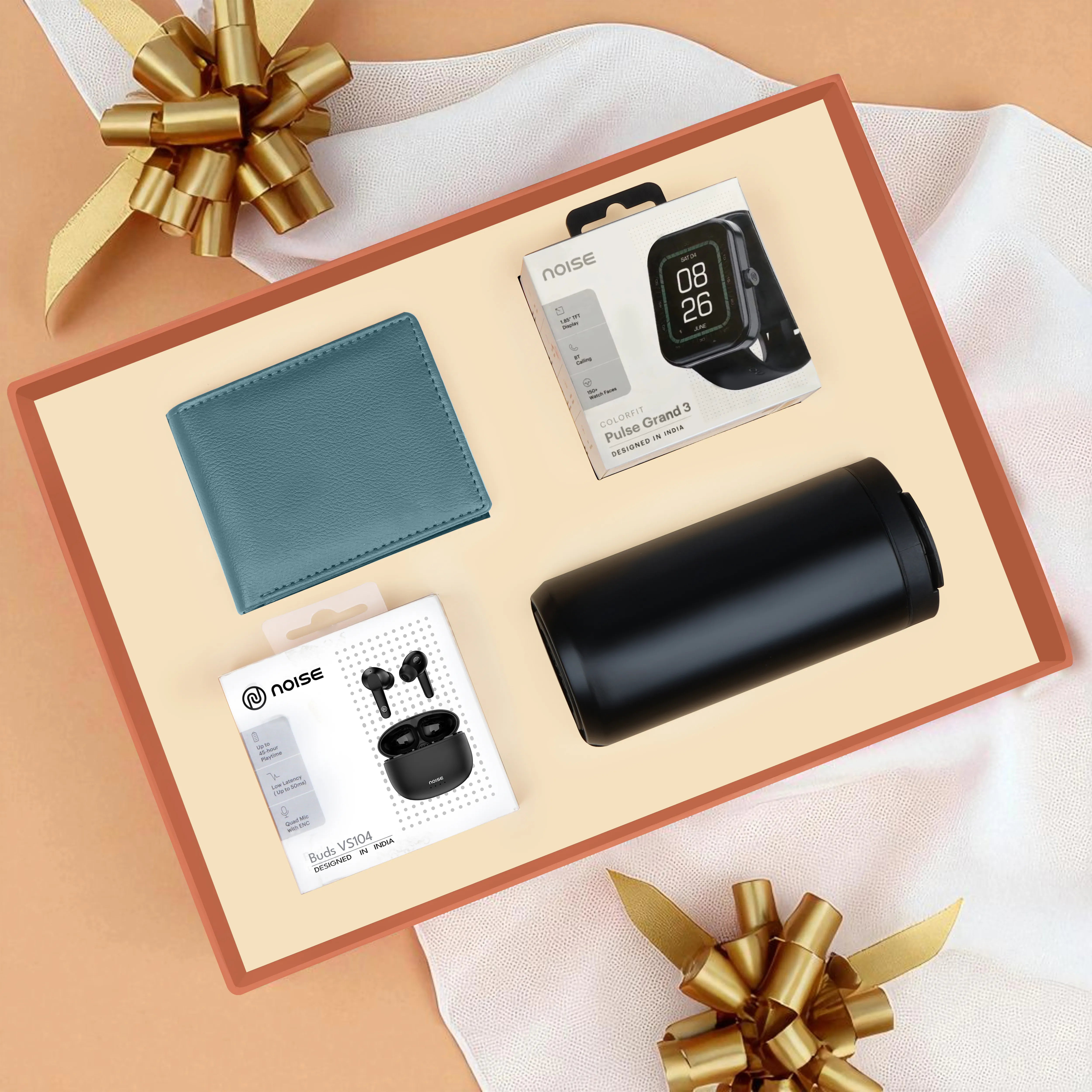 Wallet Smart Watch Earbuds & Tumbler Gift Hamper