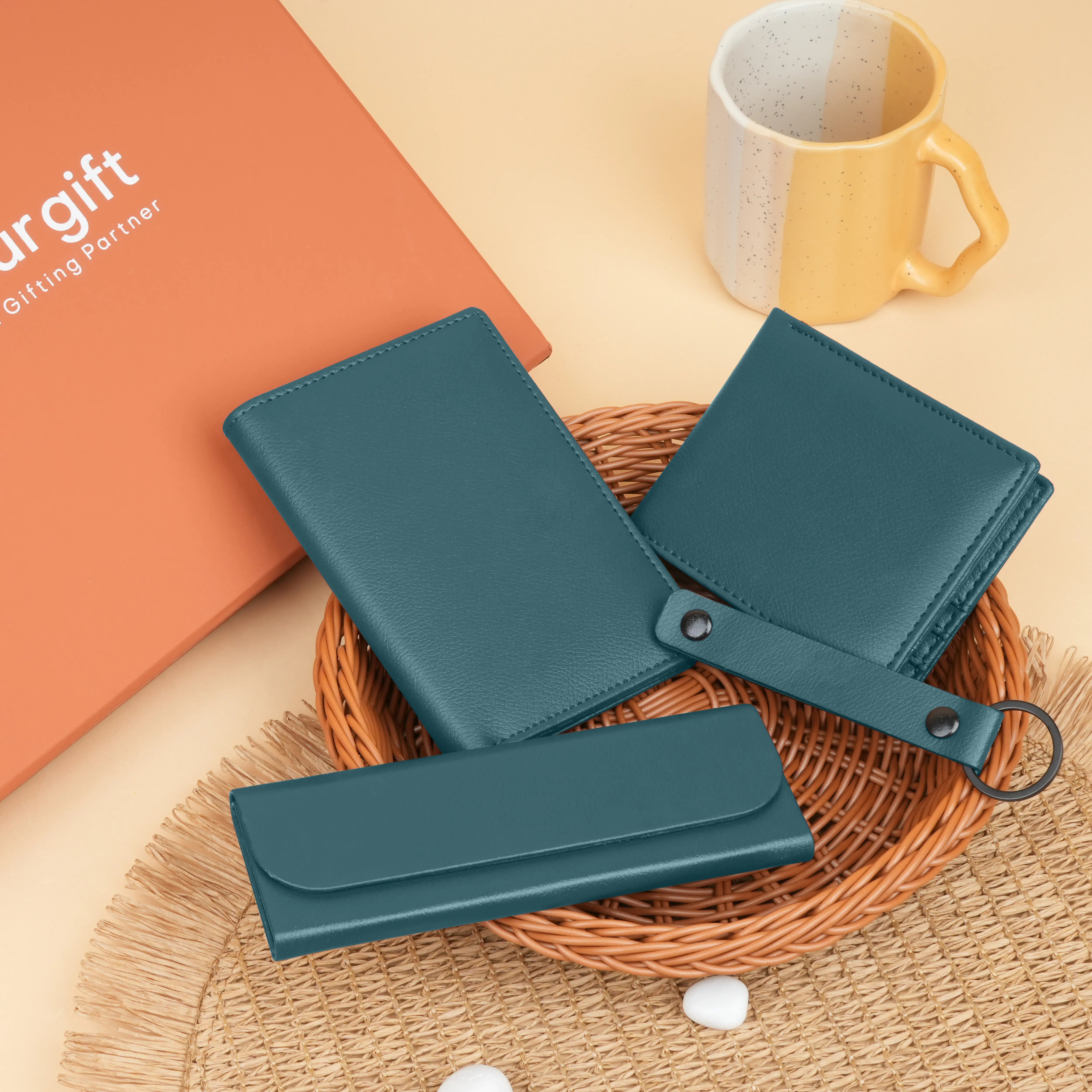 Wallet Keychain Eyewear Case & Passport Cover Gift Hamper