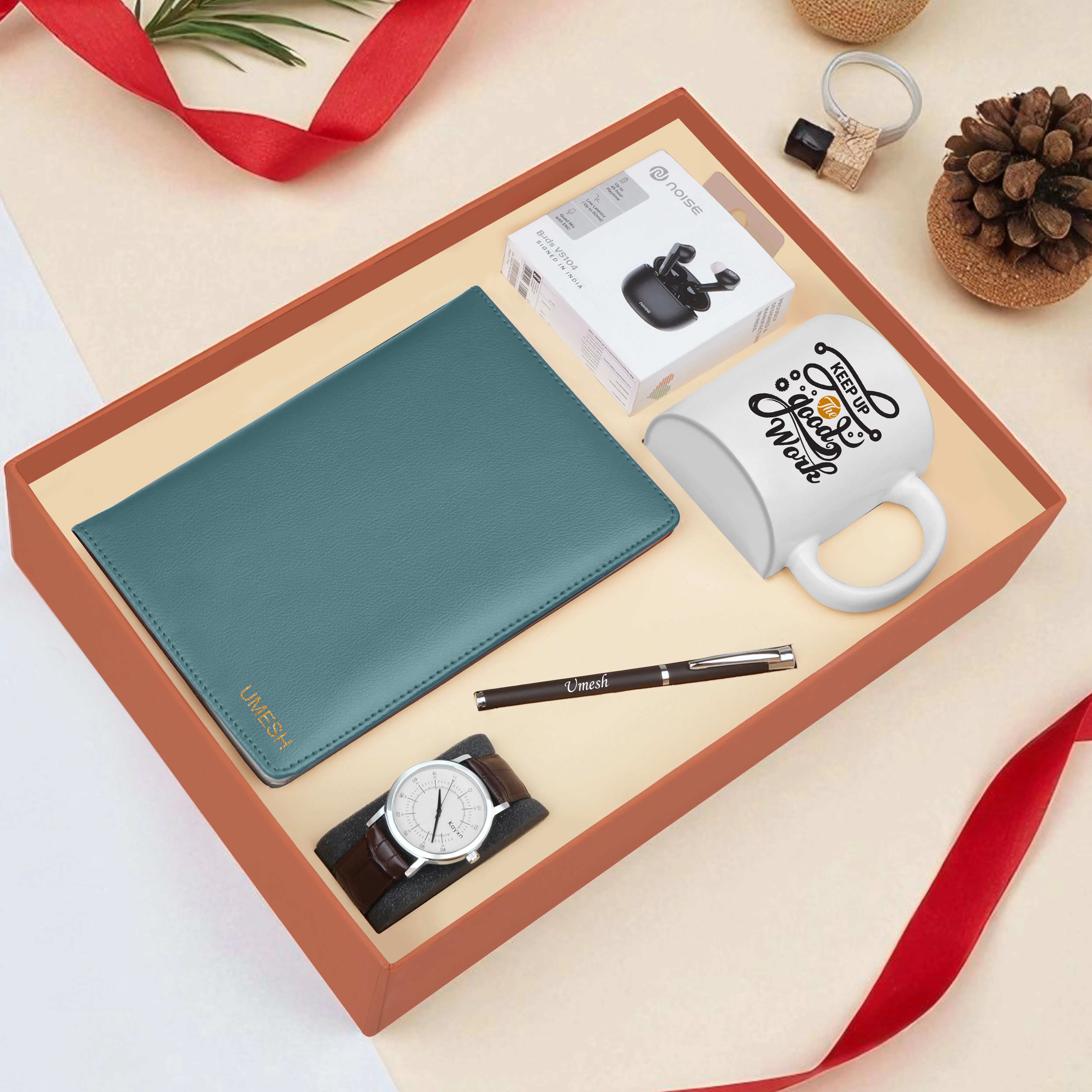 Diary Pen Earbuds Watch & Mug Gift Hamper