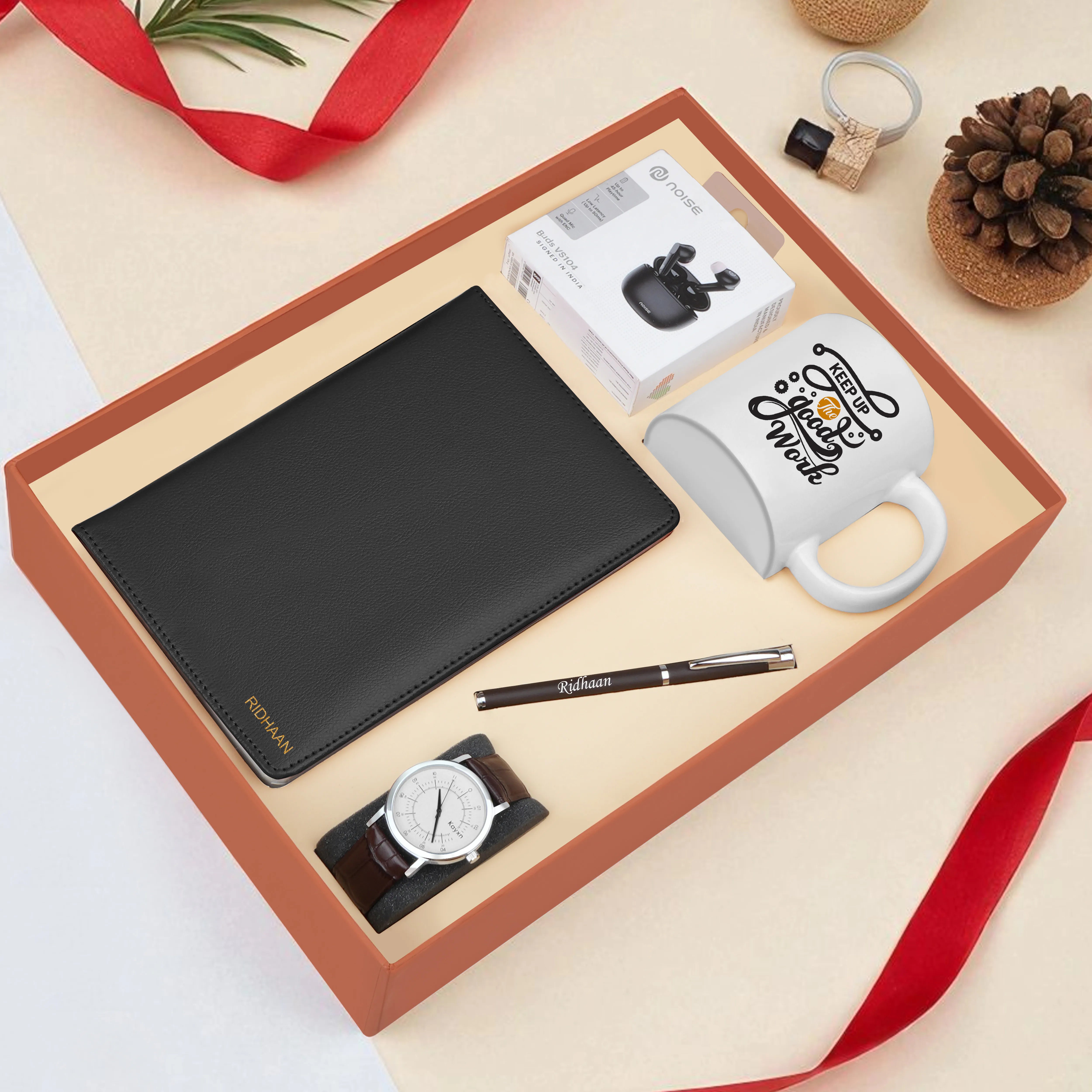 Diary Pen Earbuds Watch & Mug Gift Hamper