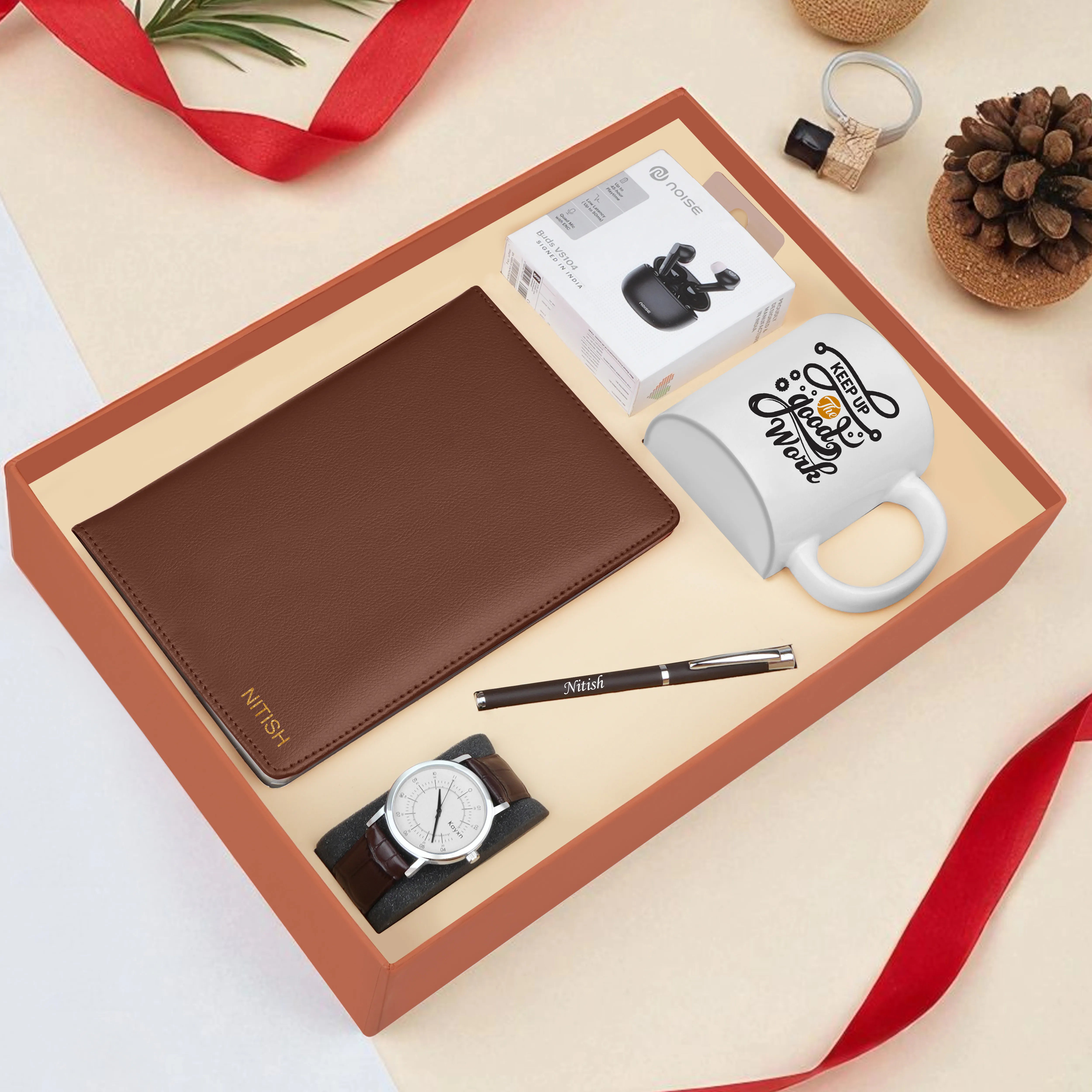 Diary Pen Earbuds Watch & Mug Gift Hamper