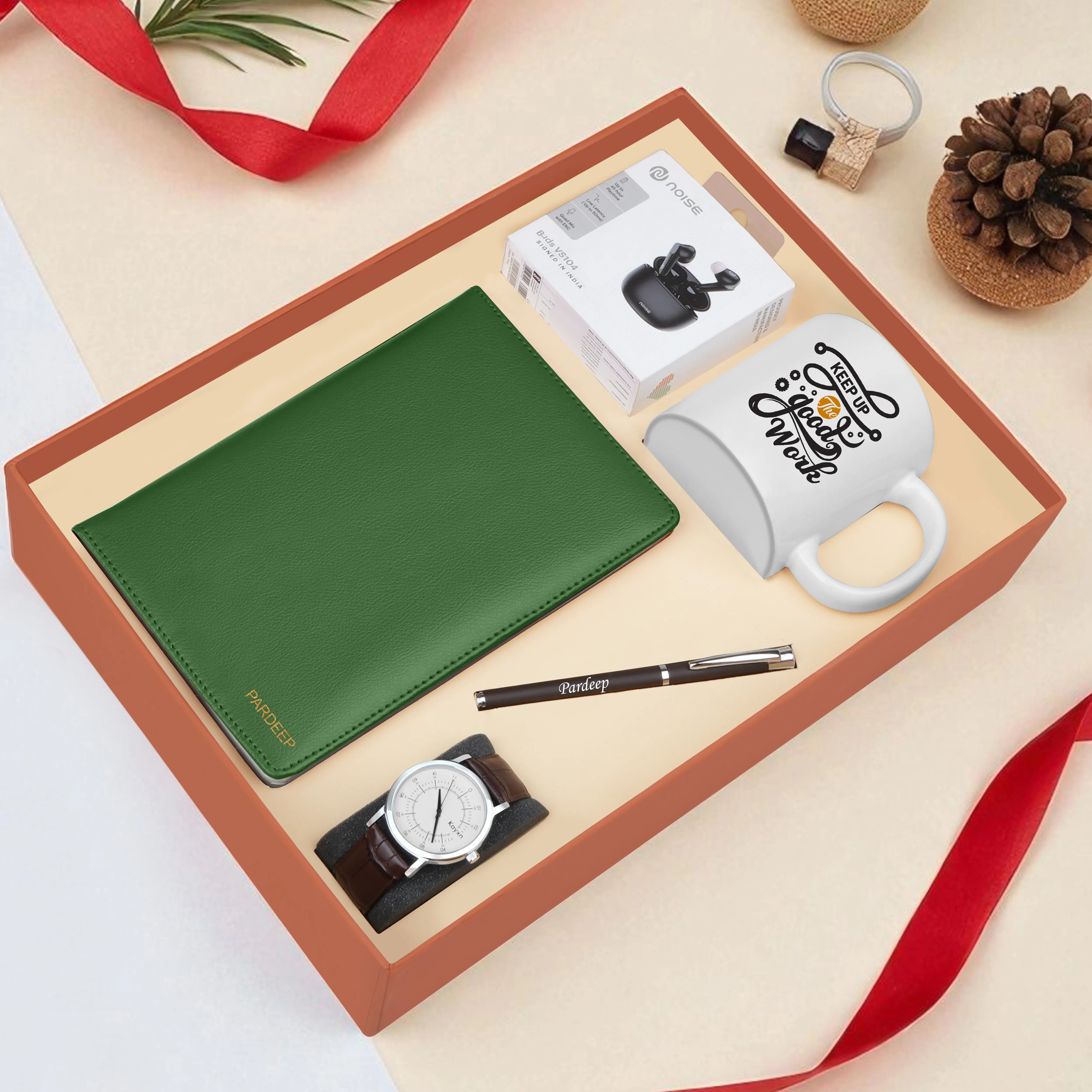 Diary Pen Earbuds Watch & Mug Gift Hamper