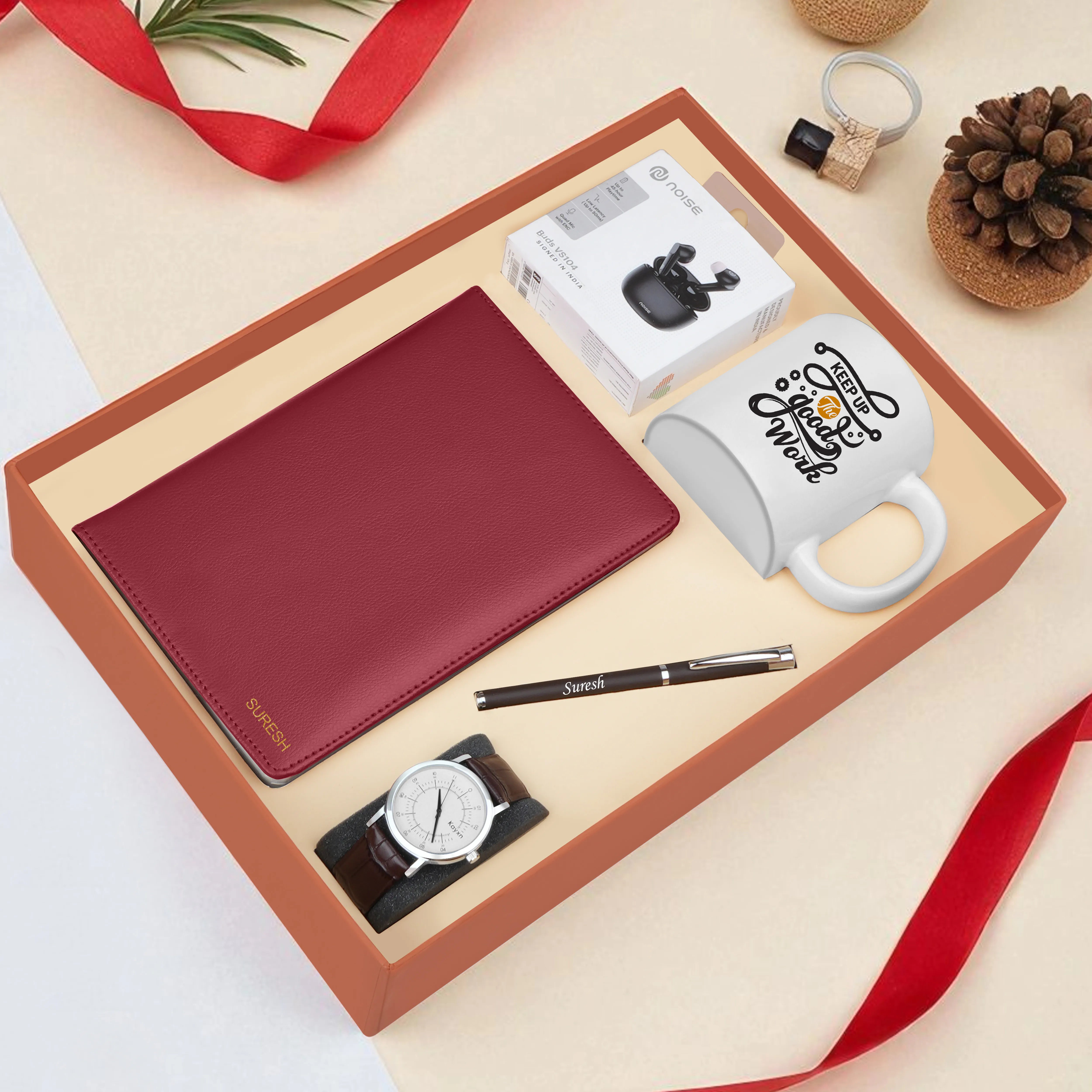 Diary Pen Earbuds Watch & Mug Gift Hamper