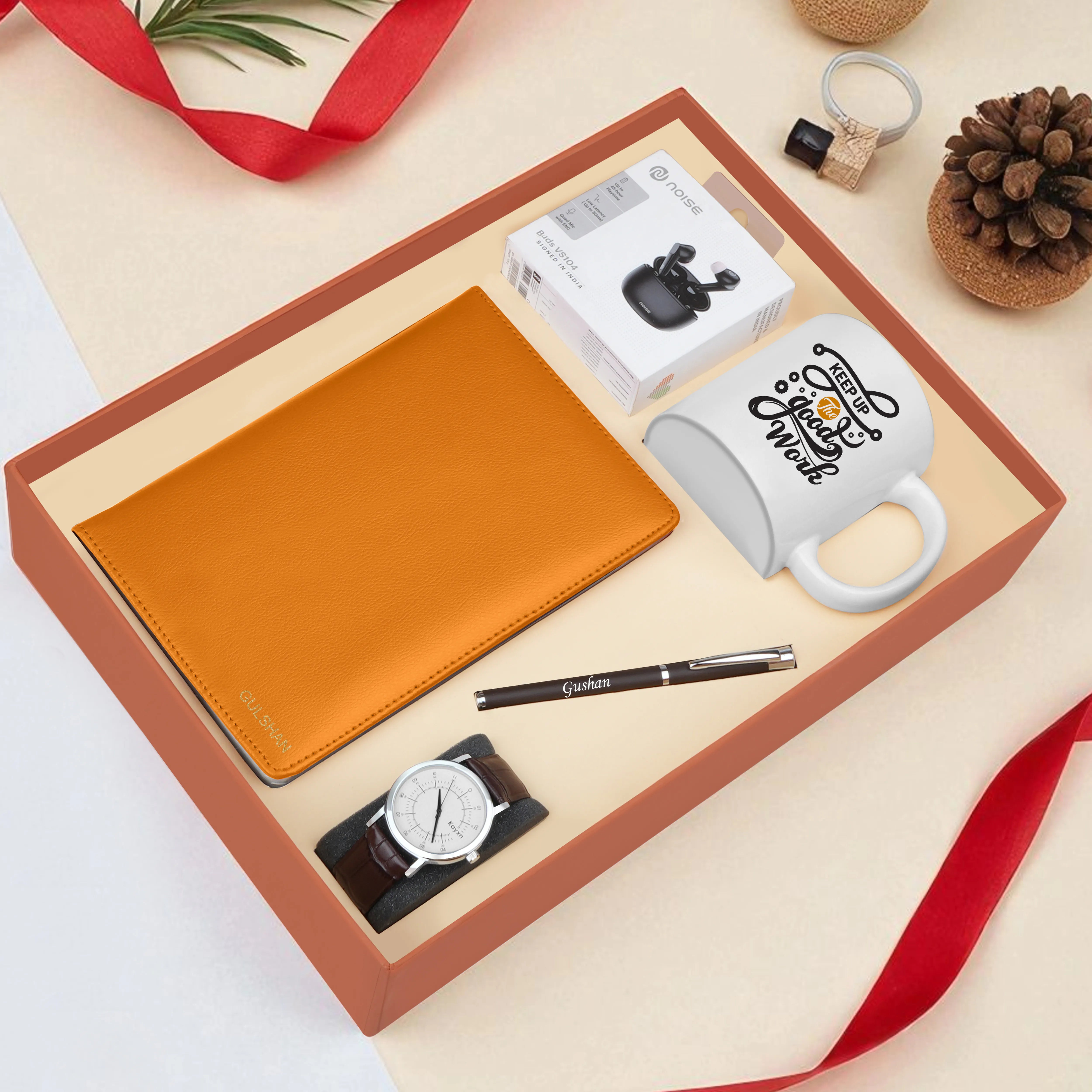 Diary Pen Earbuds Watch & Mug Gift Hamper