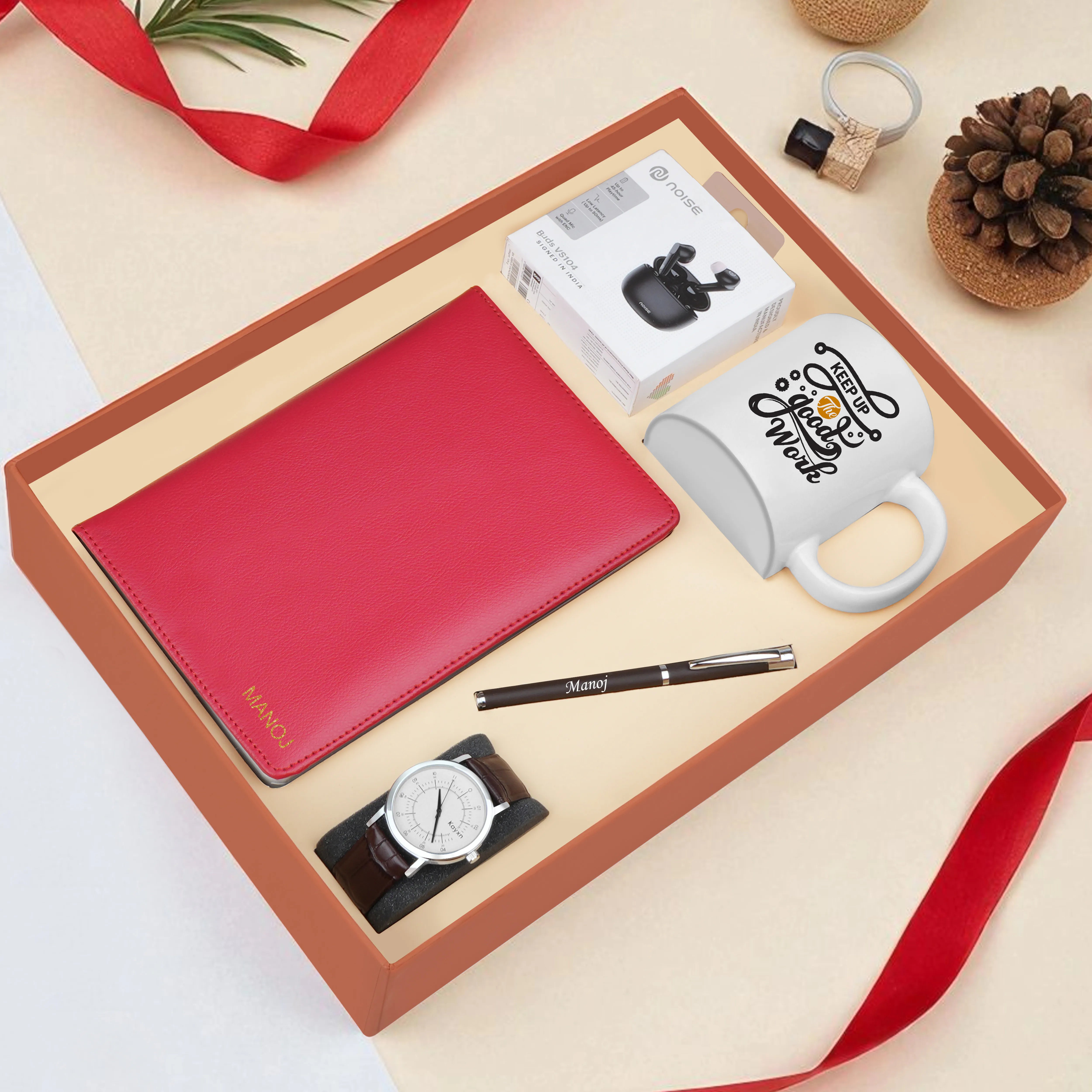 Diary Pen Earbuds Watch & Mug Gift Hamper