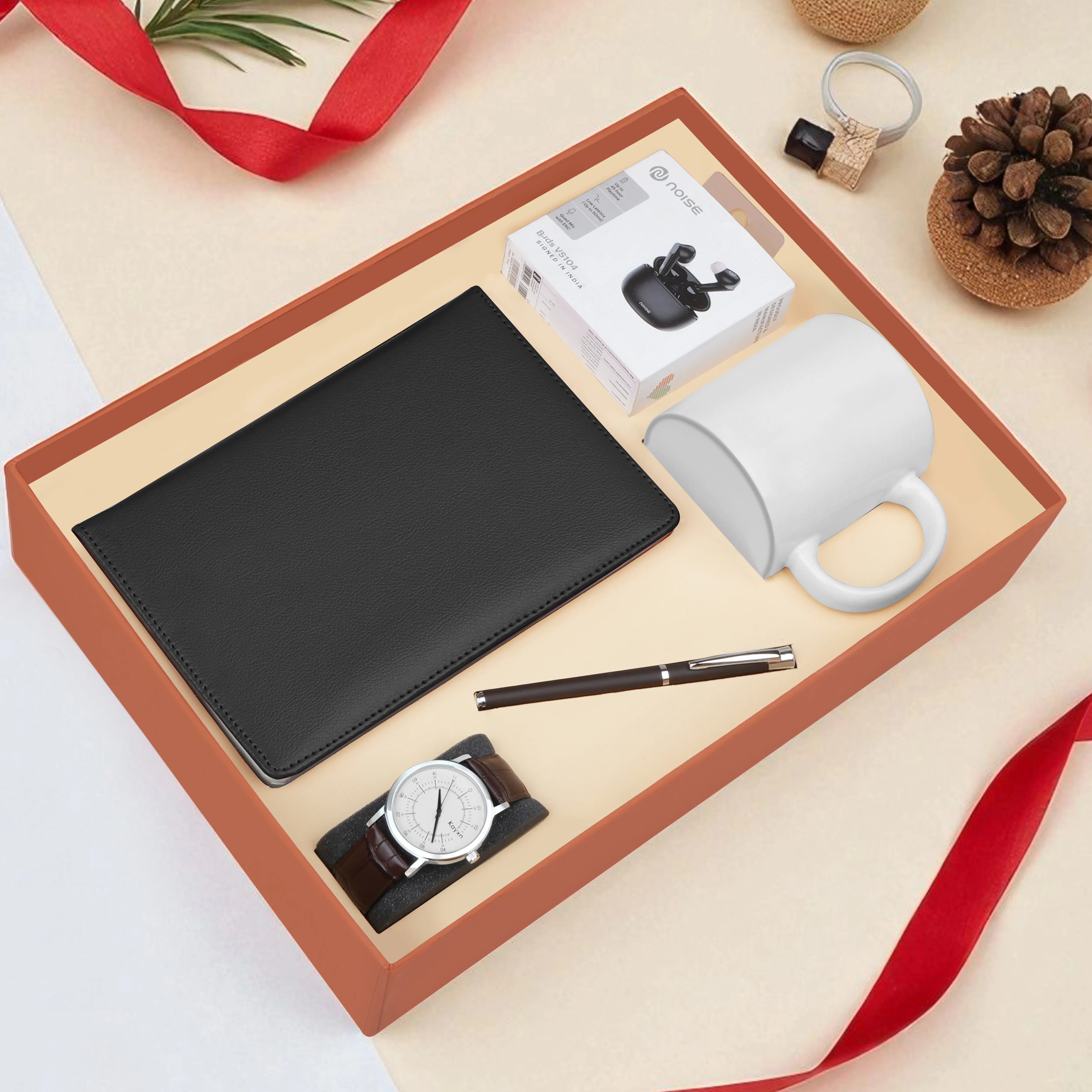 Diary Pen Earbuds Watch & Mug Gift Hamper