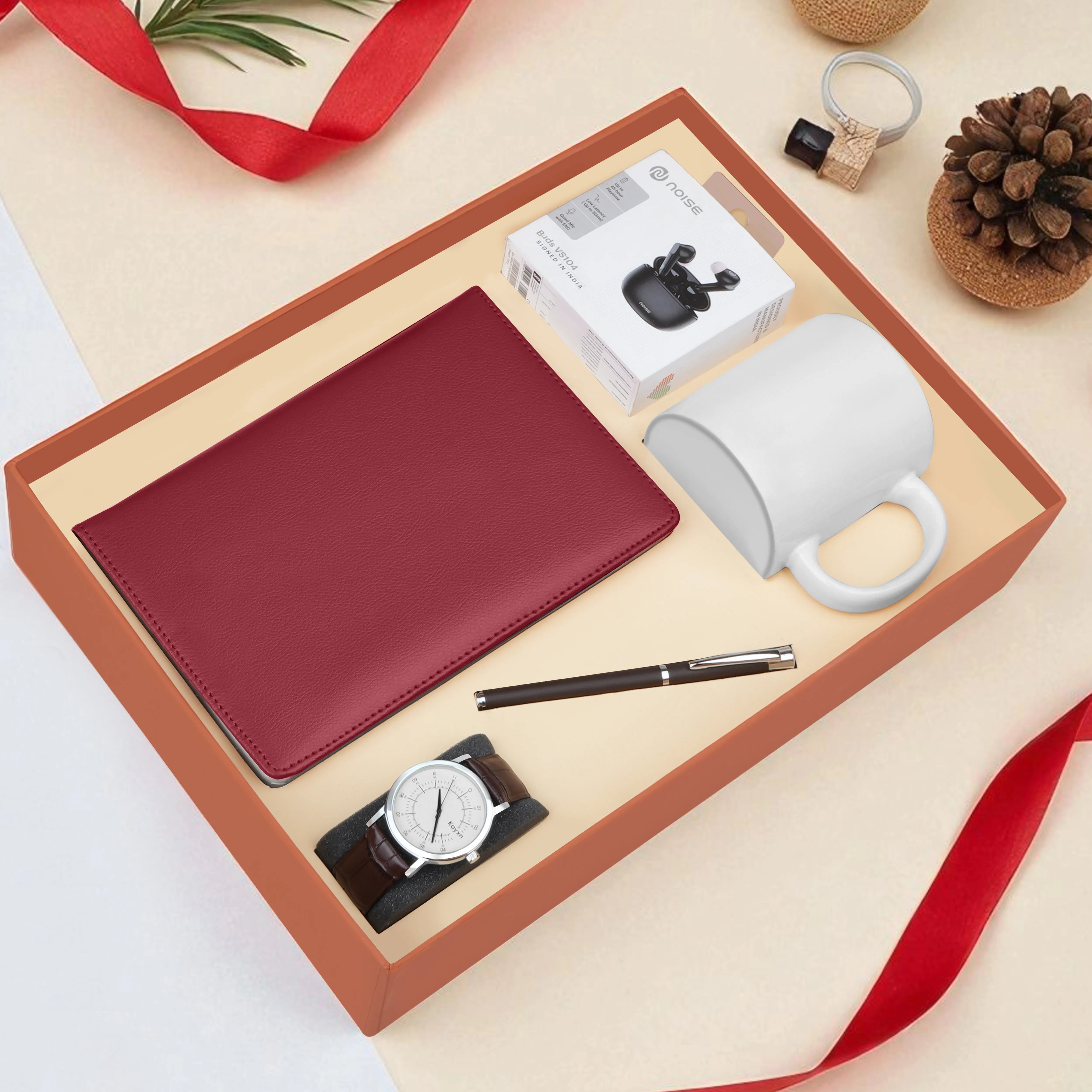Diary Pen Earbuds Watch & Mug Gift Hamper