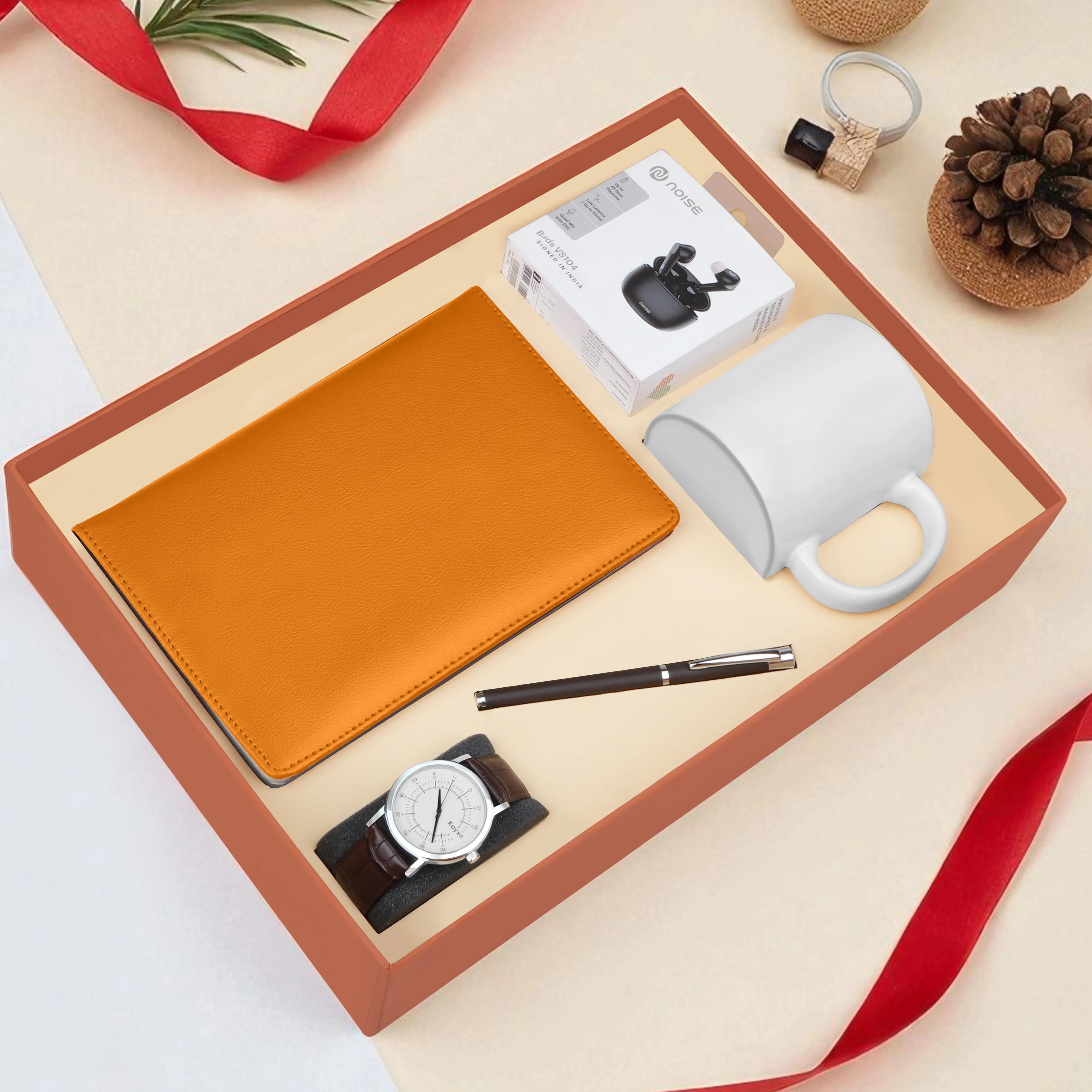 Diary Pen Earbuds Watch & Mug Gift Hamper