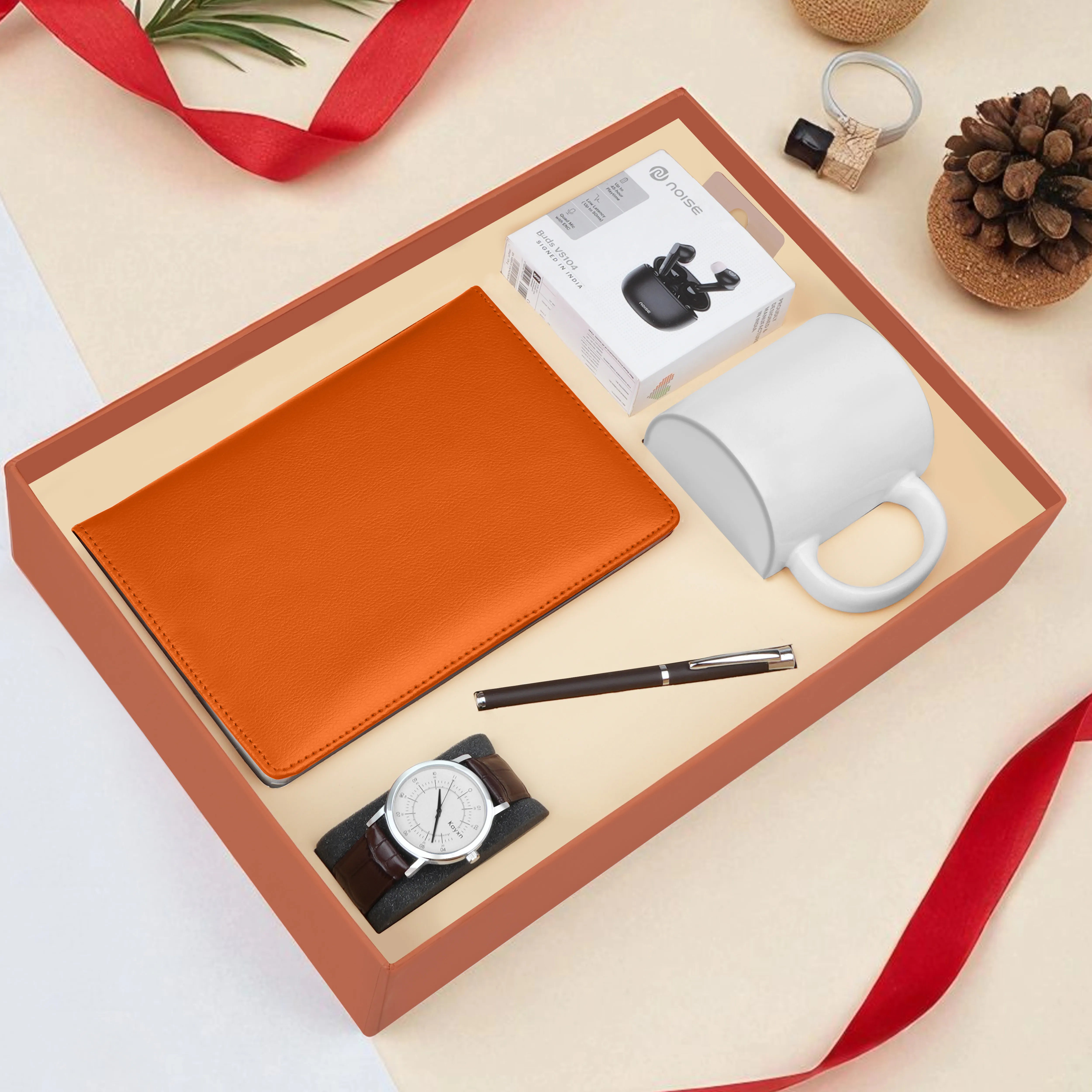 Diary Pen Earbuds Watch & Mug Gift Hamper