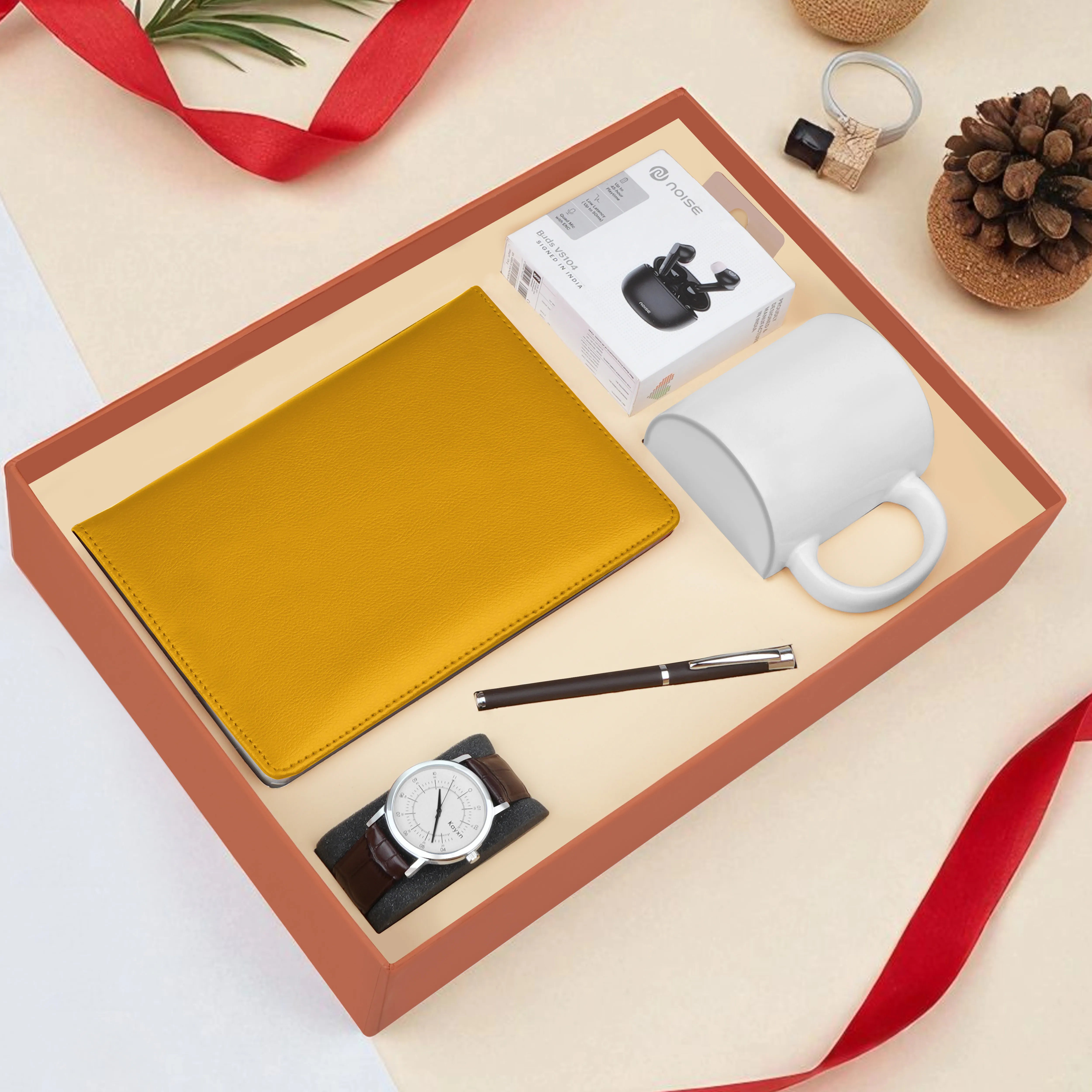 Diary Pen Earbuds Watch & Mug Gift Hamper