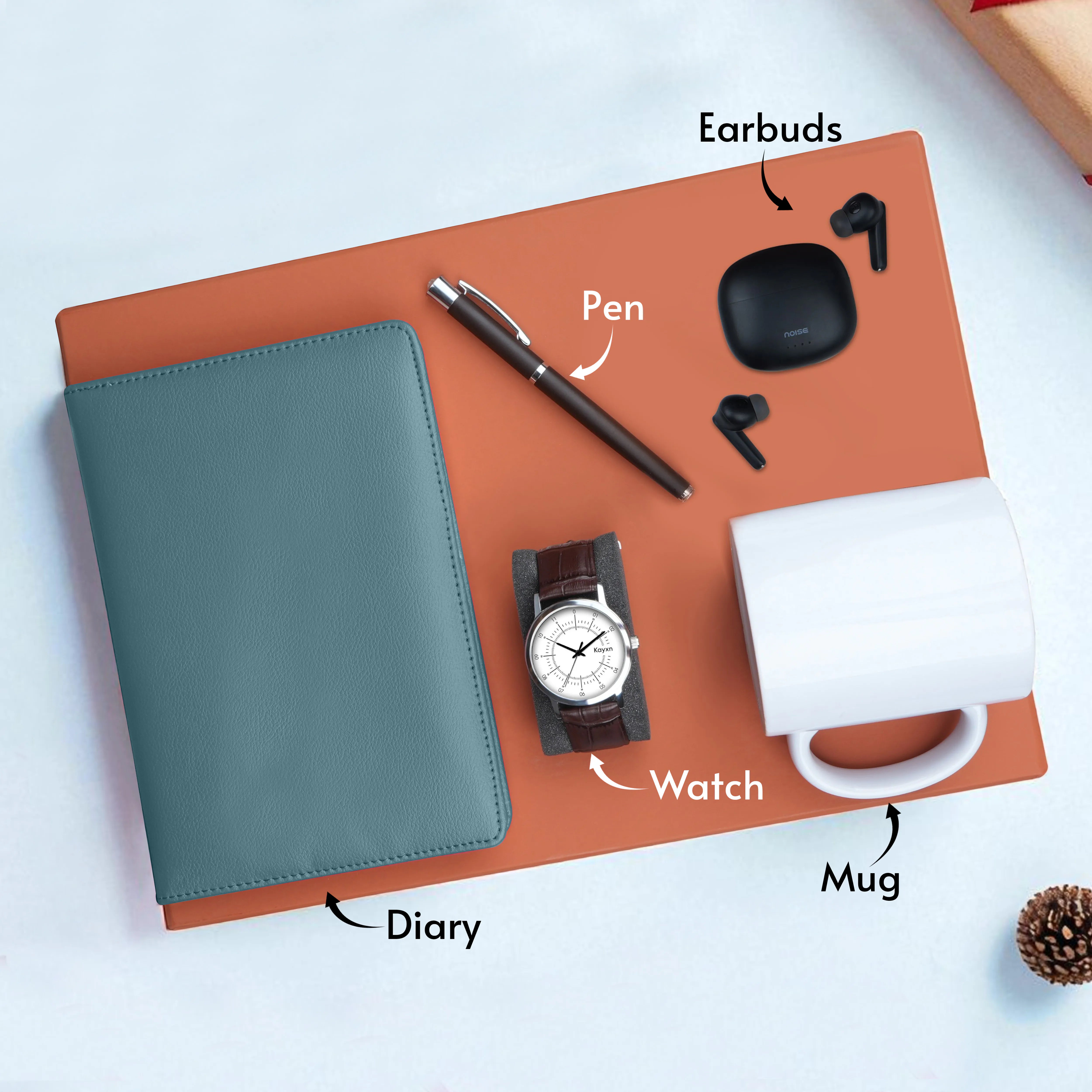 Diary Pen Earbuds Watch & Mug Gift Hamper