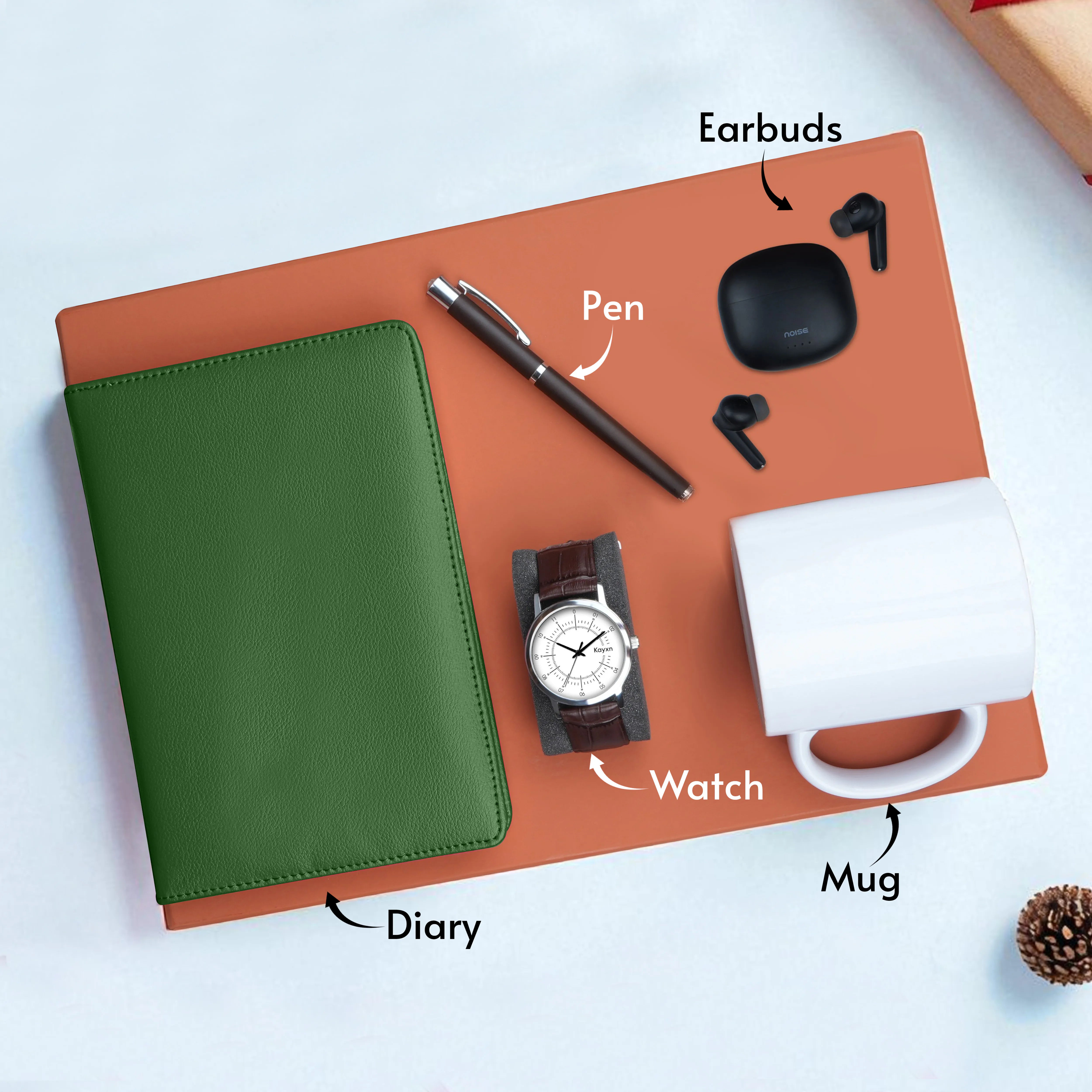 Diary Pen Earbuds Watch & Mug Gift Hamper