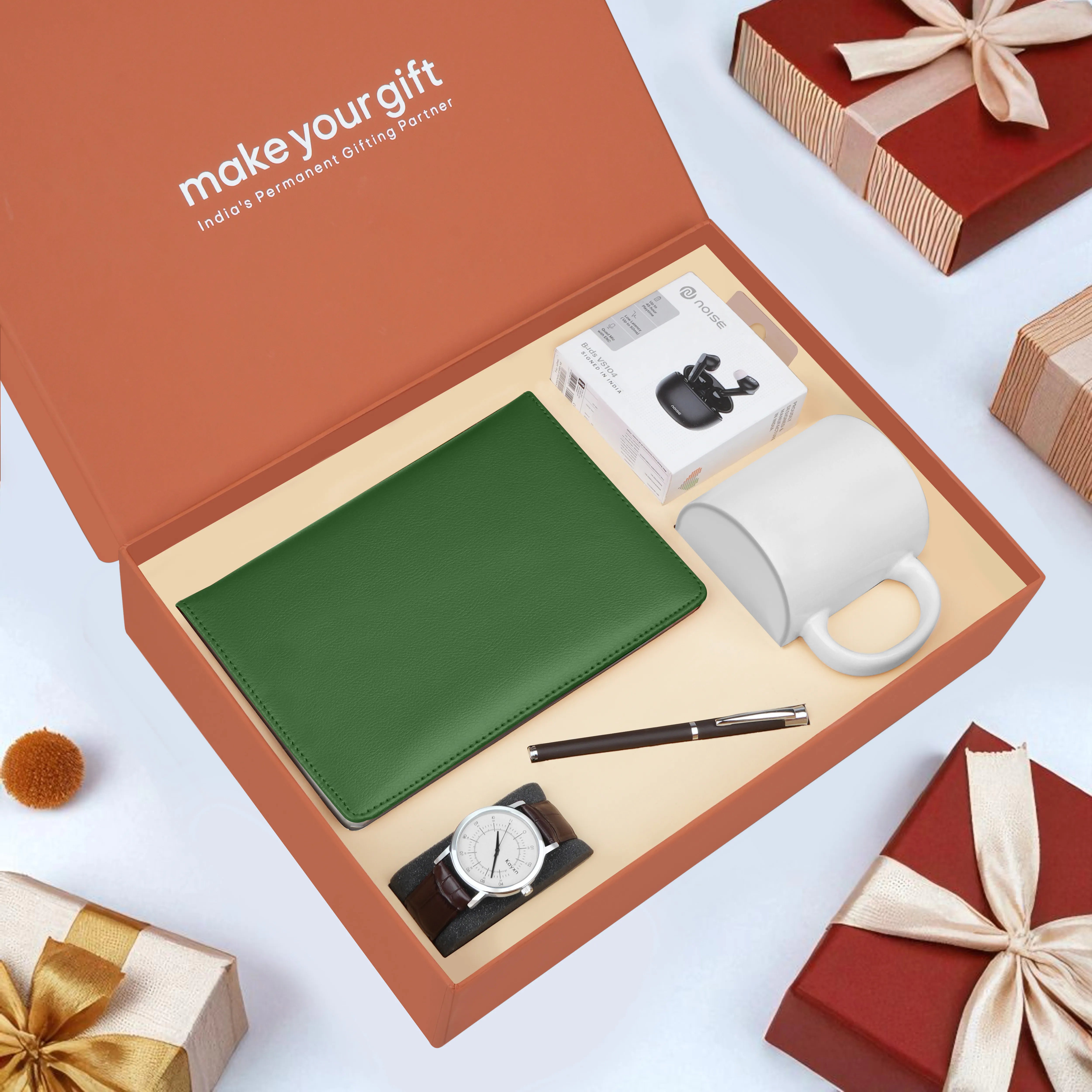 Diary Pen Earbuds Watch & Mug Gift Hamper