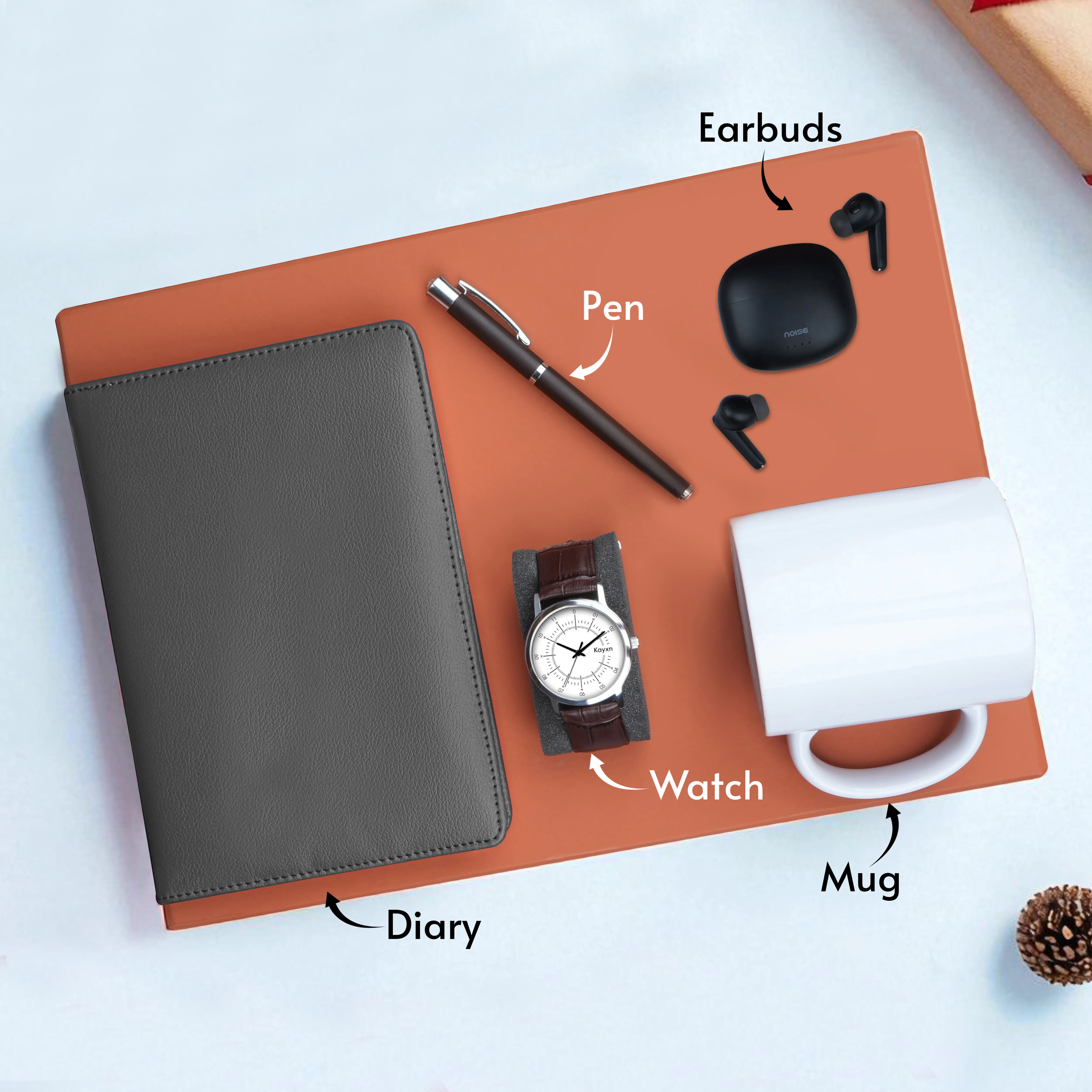 Diary Pen Earbuds Watch & Mug Gift Hamper