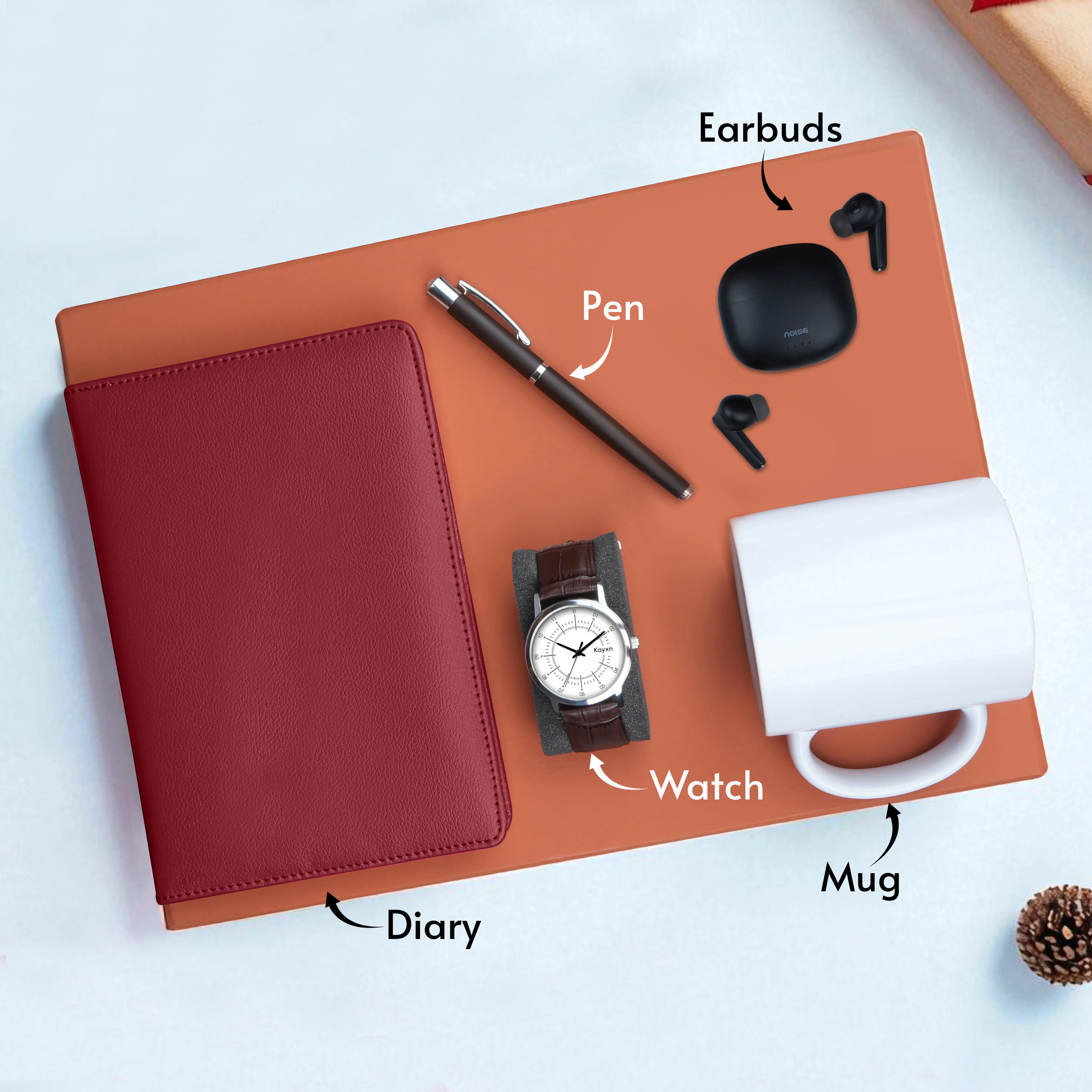 Diary Pen Earbuds Watch & Mug Gift Hamper