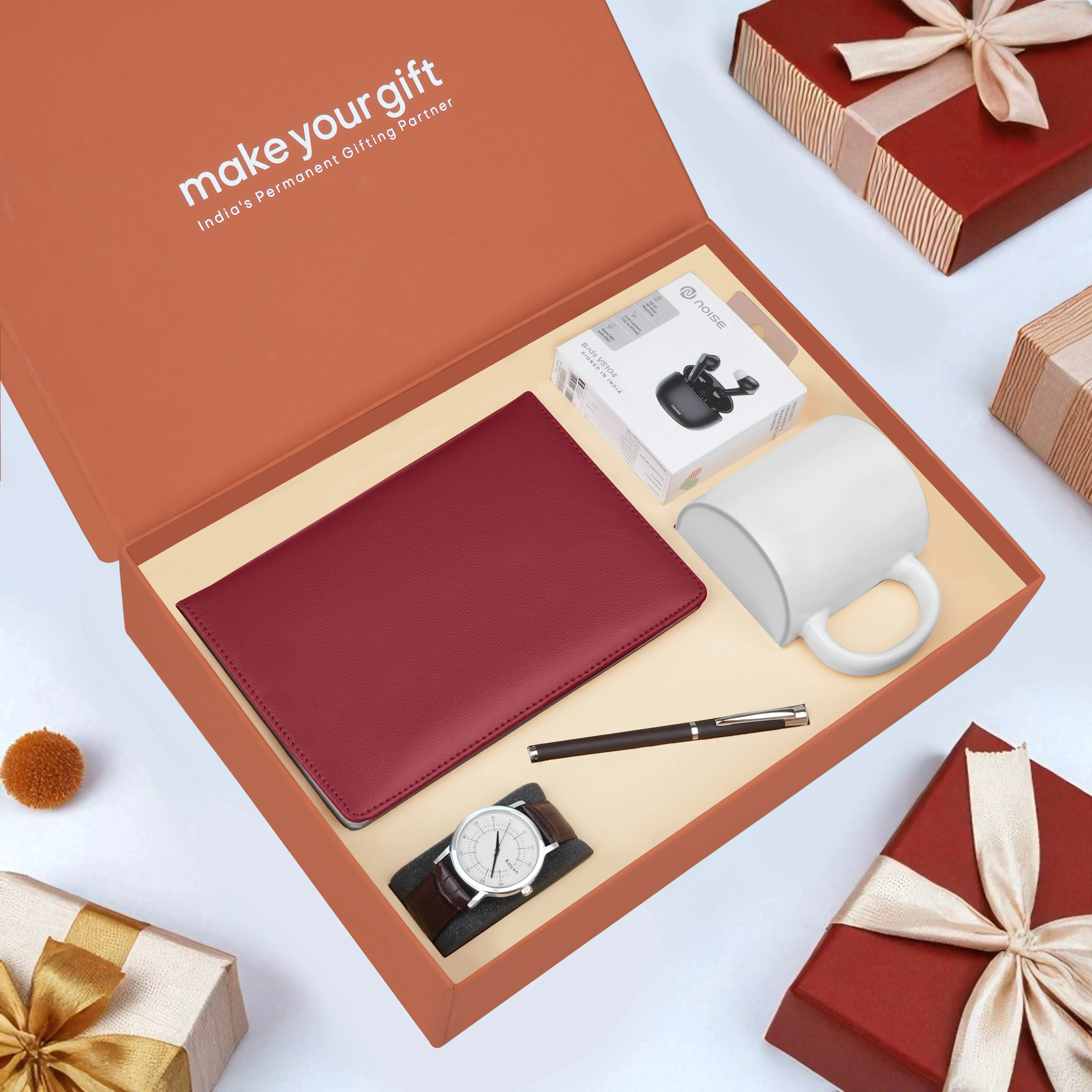 Diary Pen Earbuds Watch & Mug Gift Hamper