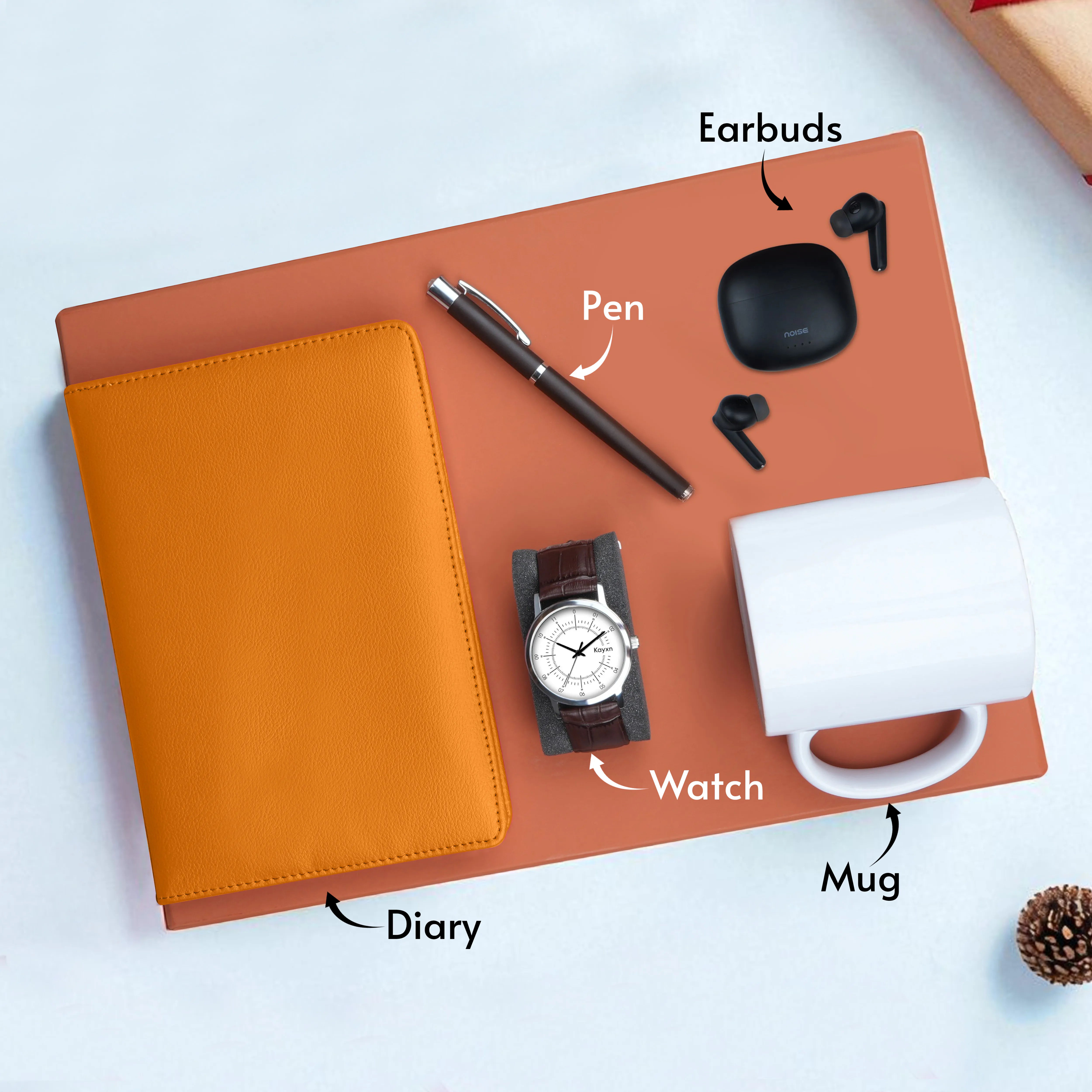 Diary Pen Earbuds Watch & Mug Gift Hamper