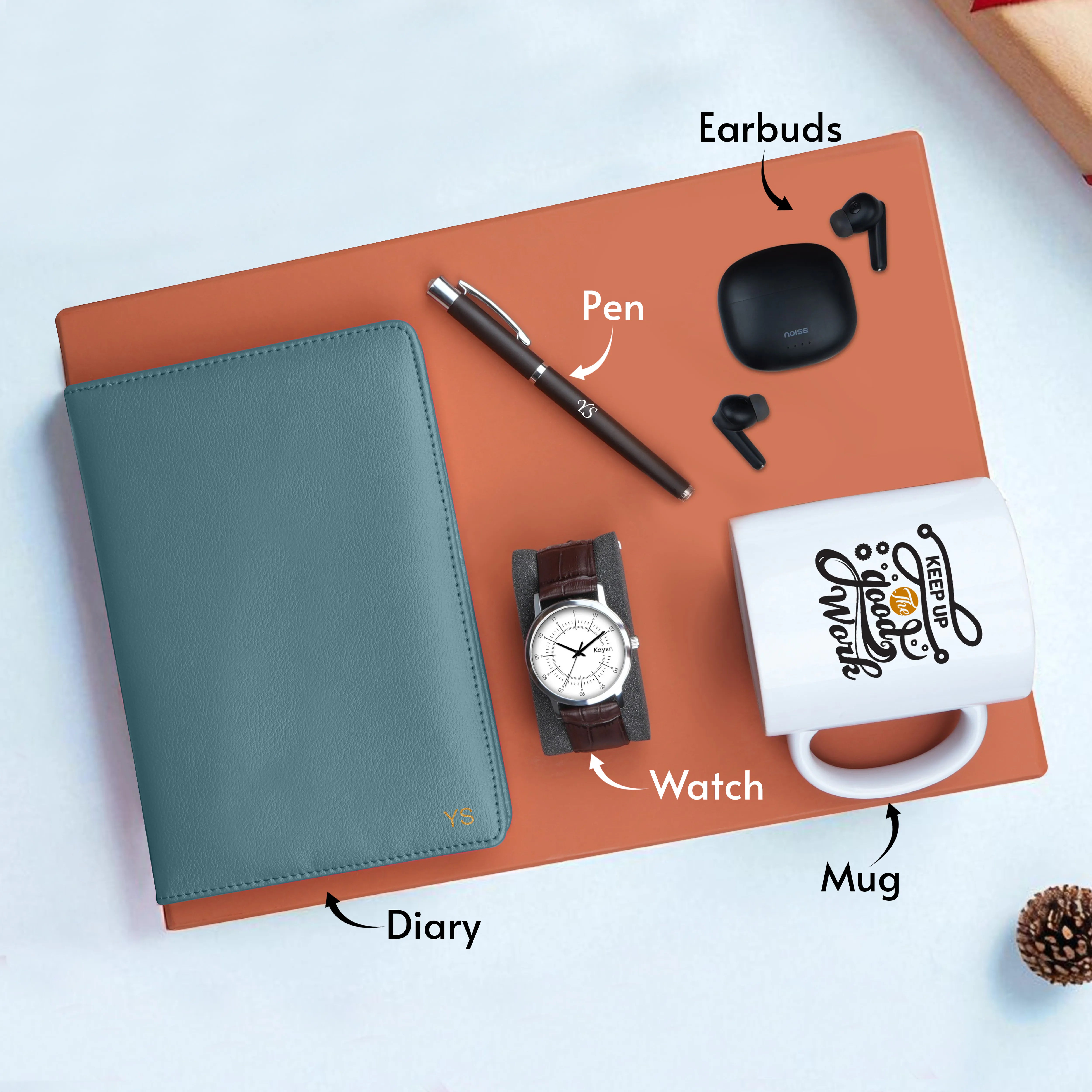 Diary Pen Earbuds Watch & Mug Gift Hamper