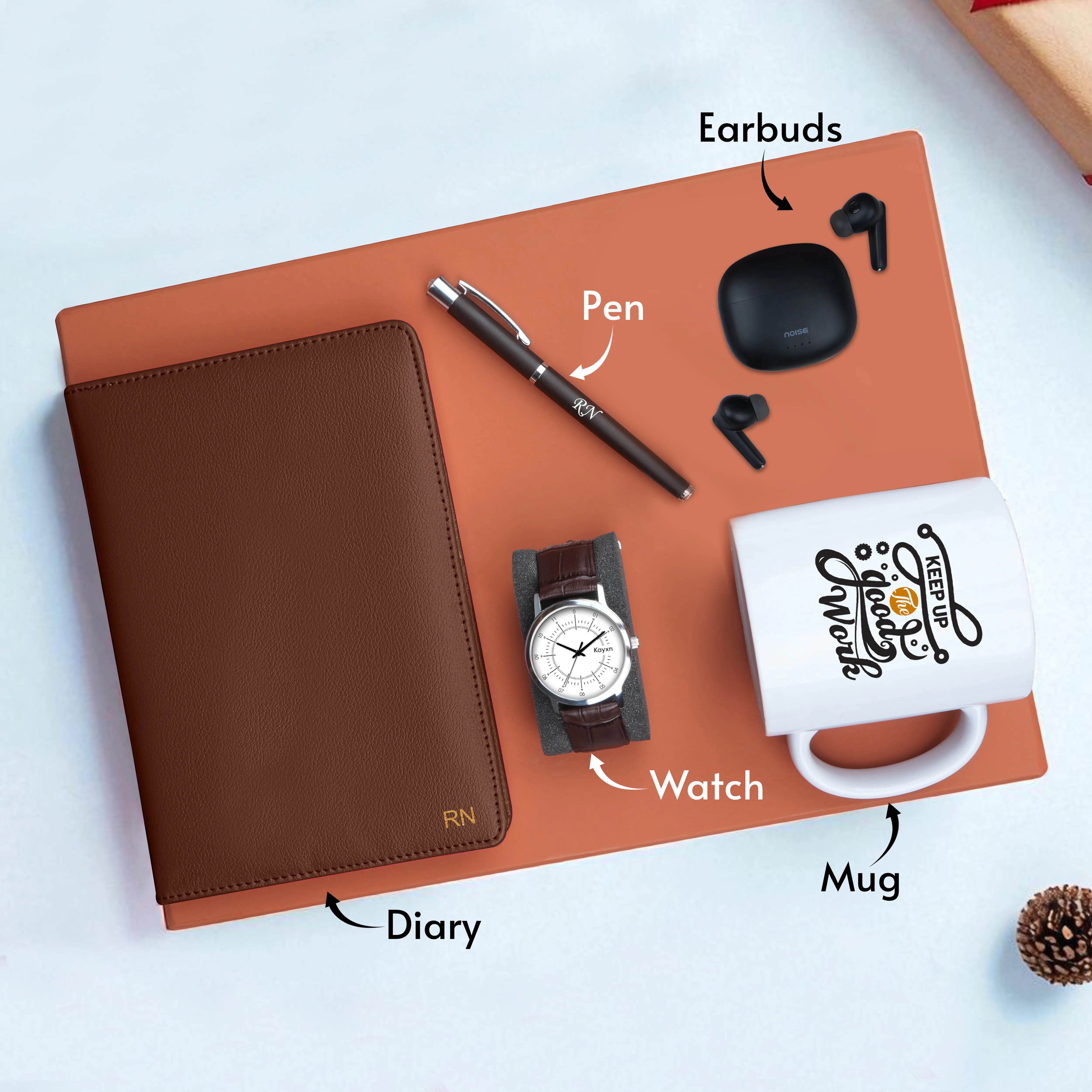 Diary Pen Earbuds Watch & Mug Gift Hamper