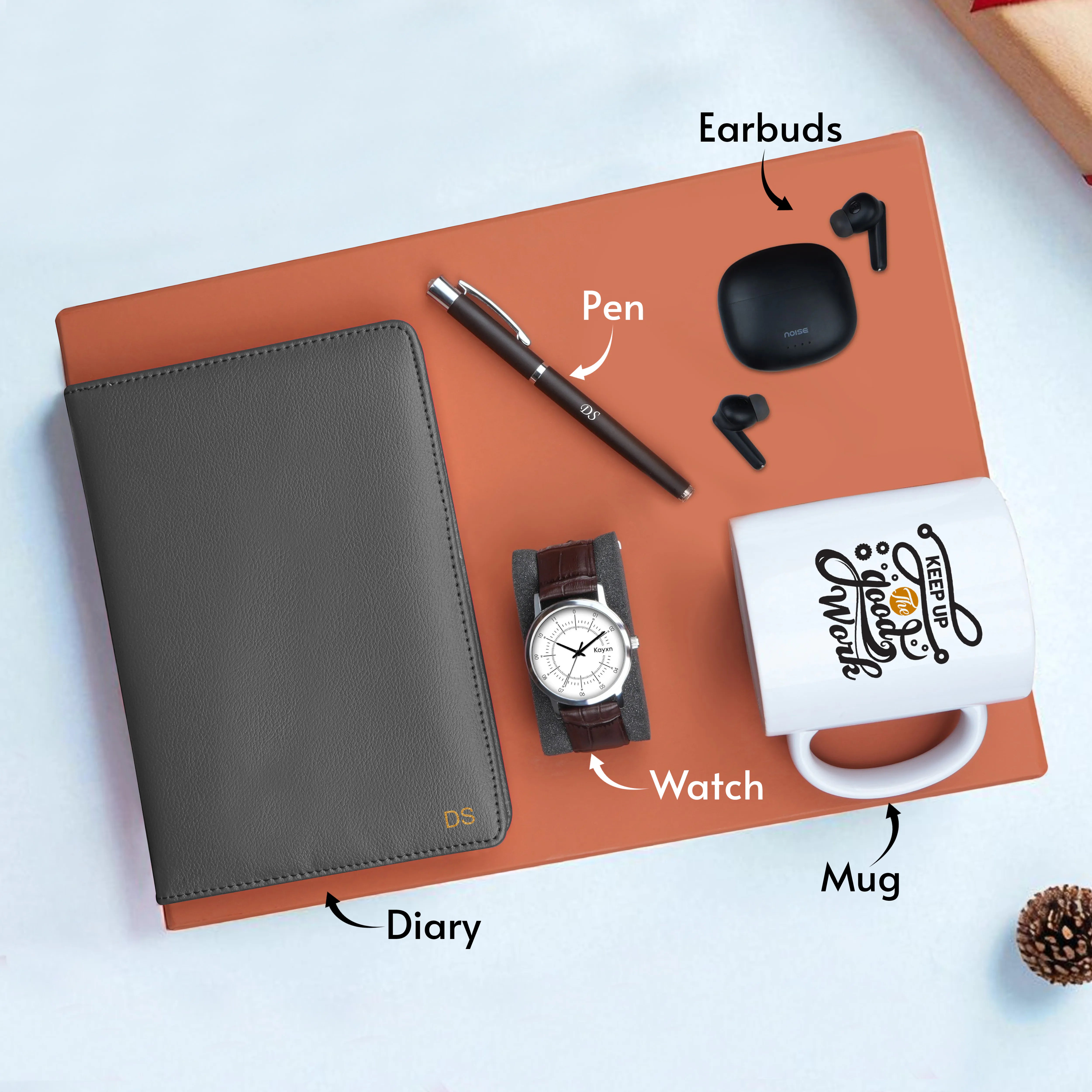 Diary Pen Earbuds Watch & Mug Gift Hamper