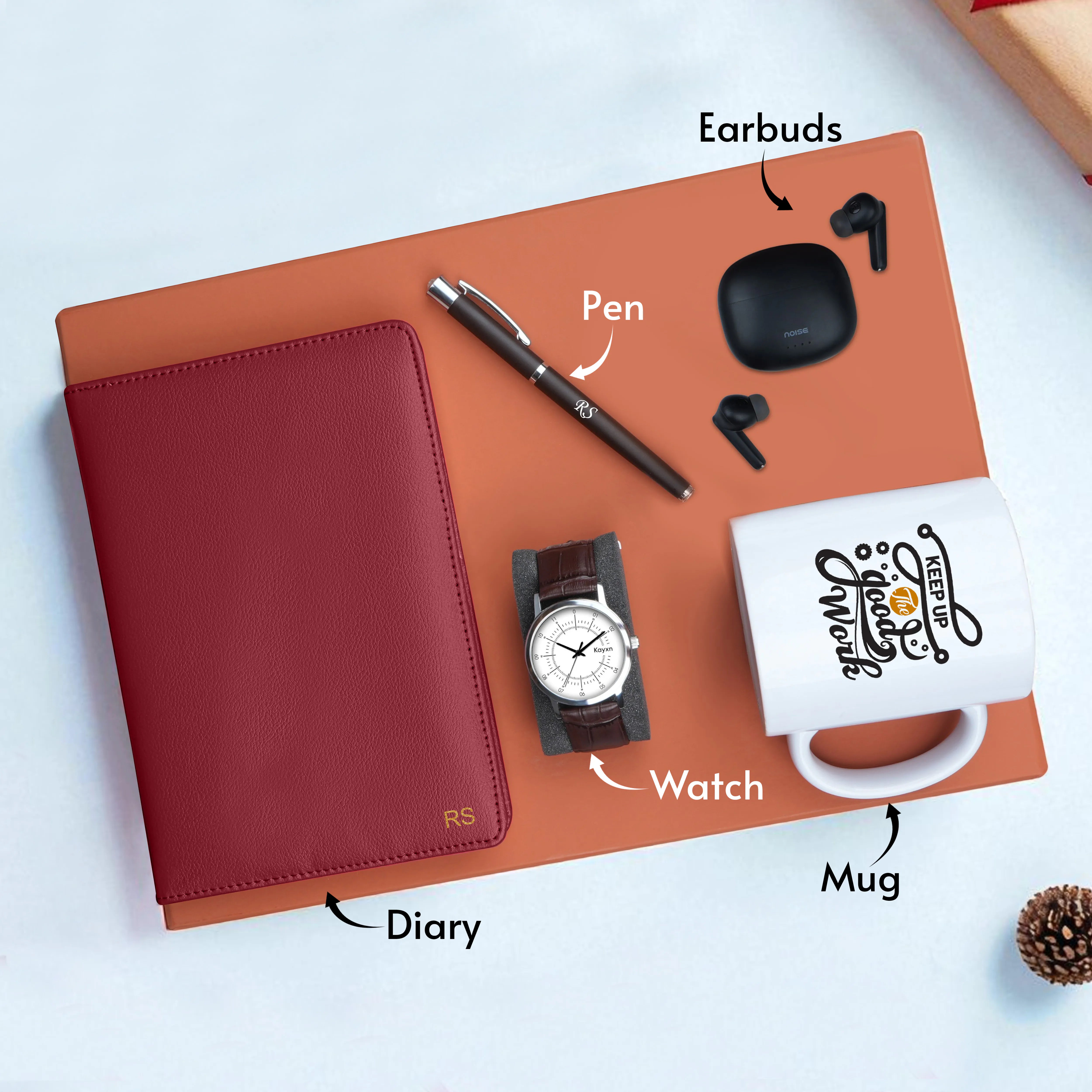 Diary Pen Earbuds Watch & Mug Gift Hamper
