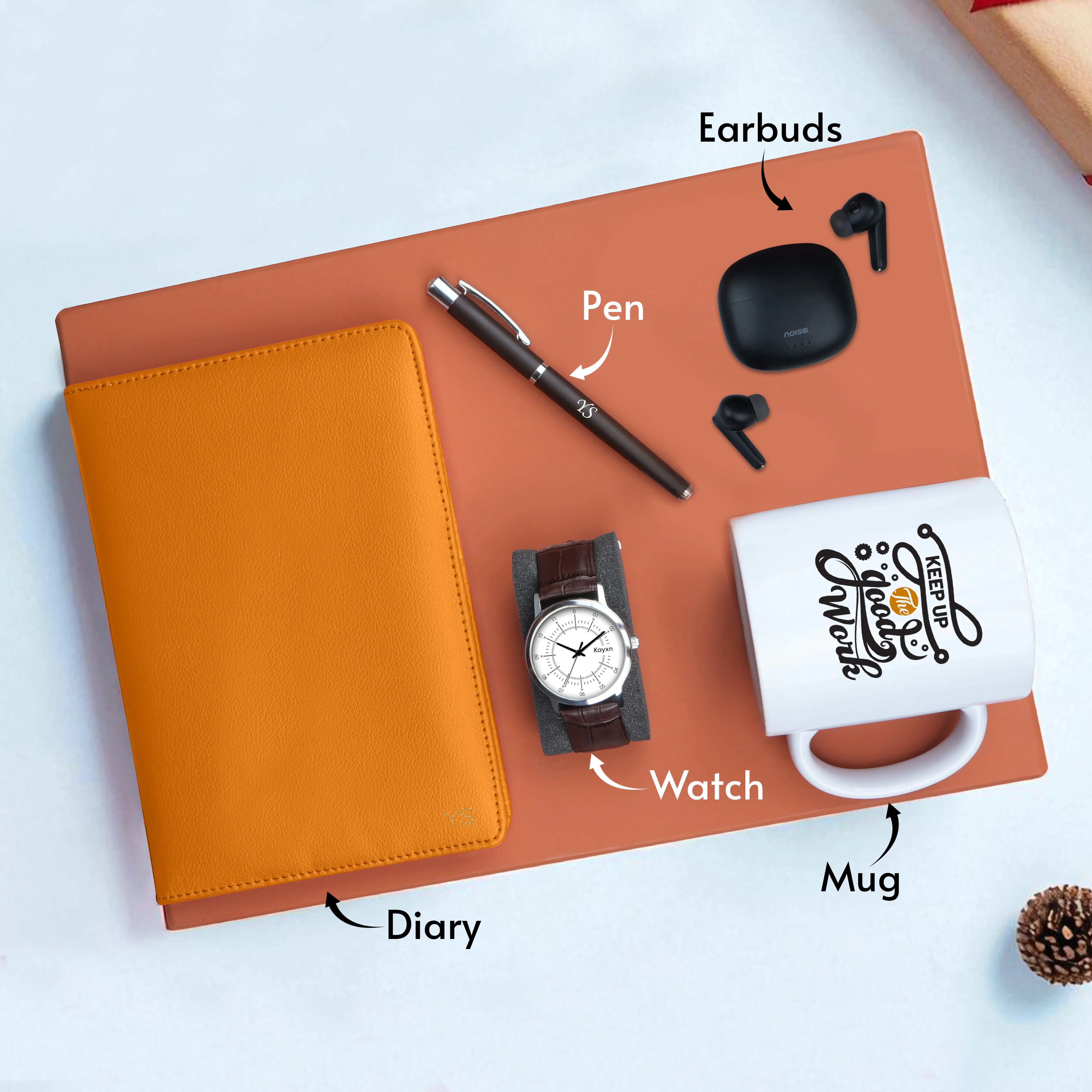 Diary Pen Earbuds Watch & Mug Gift Hamper