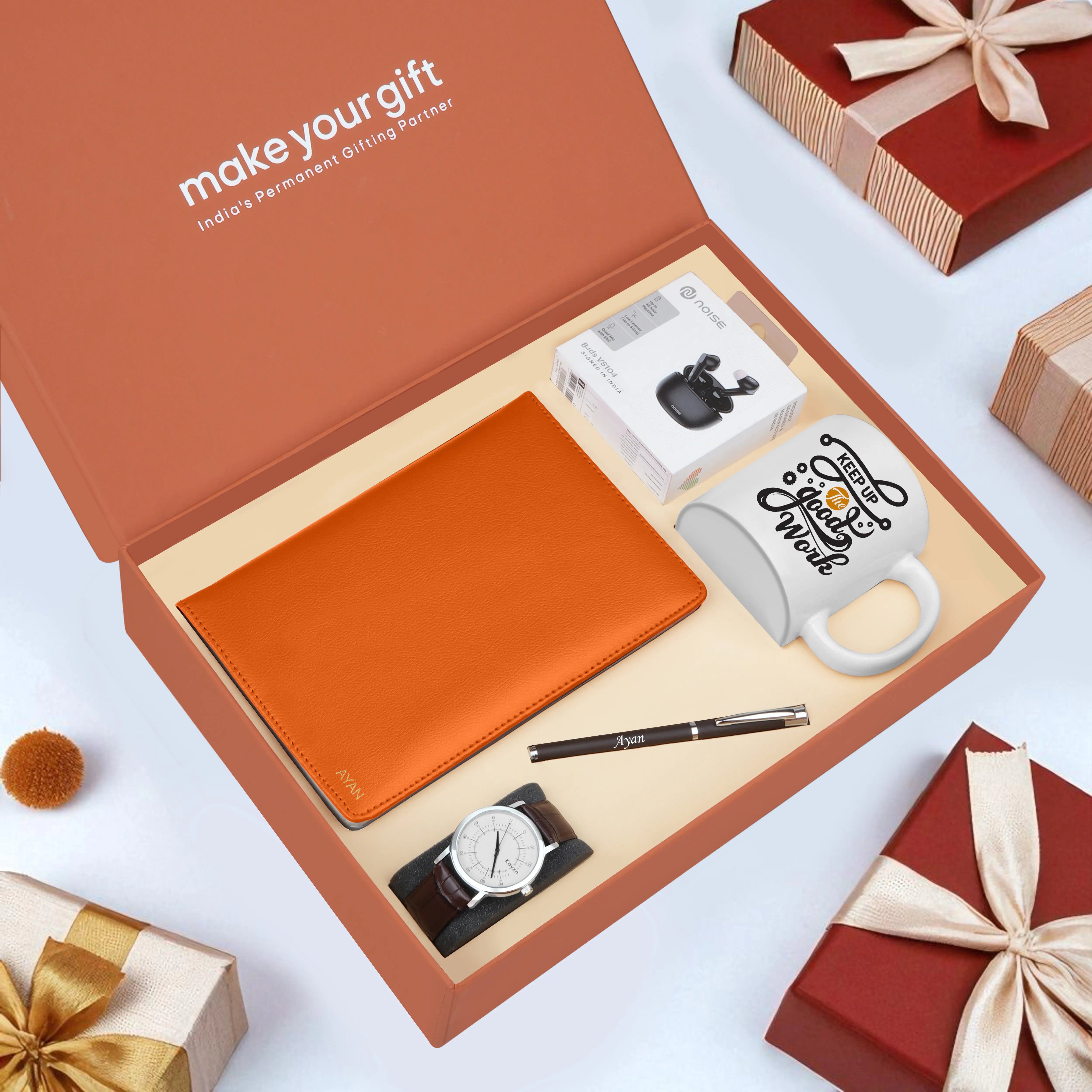 Diary Pen Earbuds Watch & Mug Gift Hamper