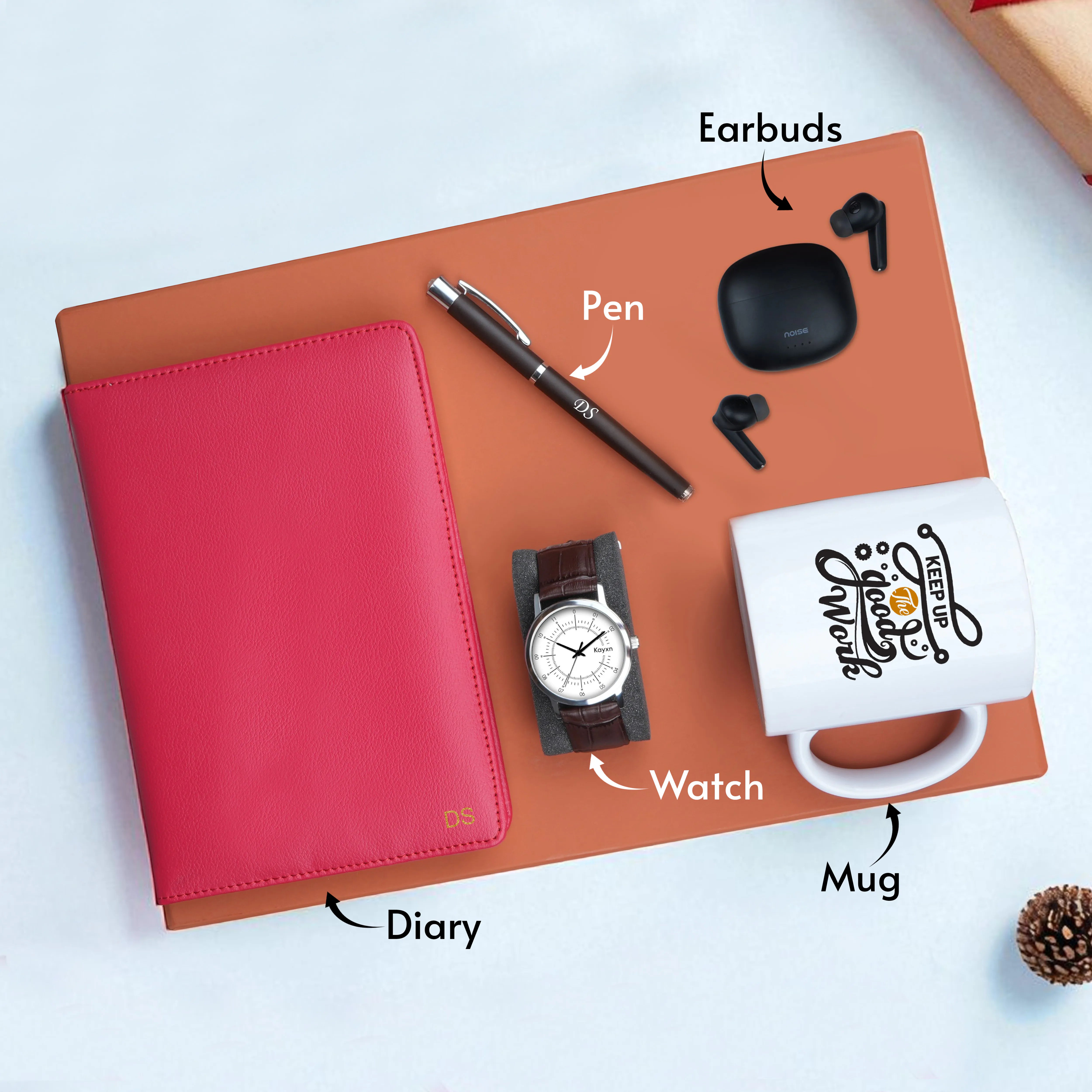 Diary Pen Earbuds Watch & Mug Gift Hamper