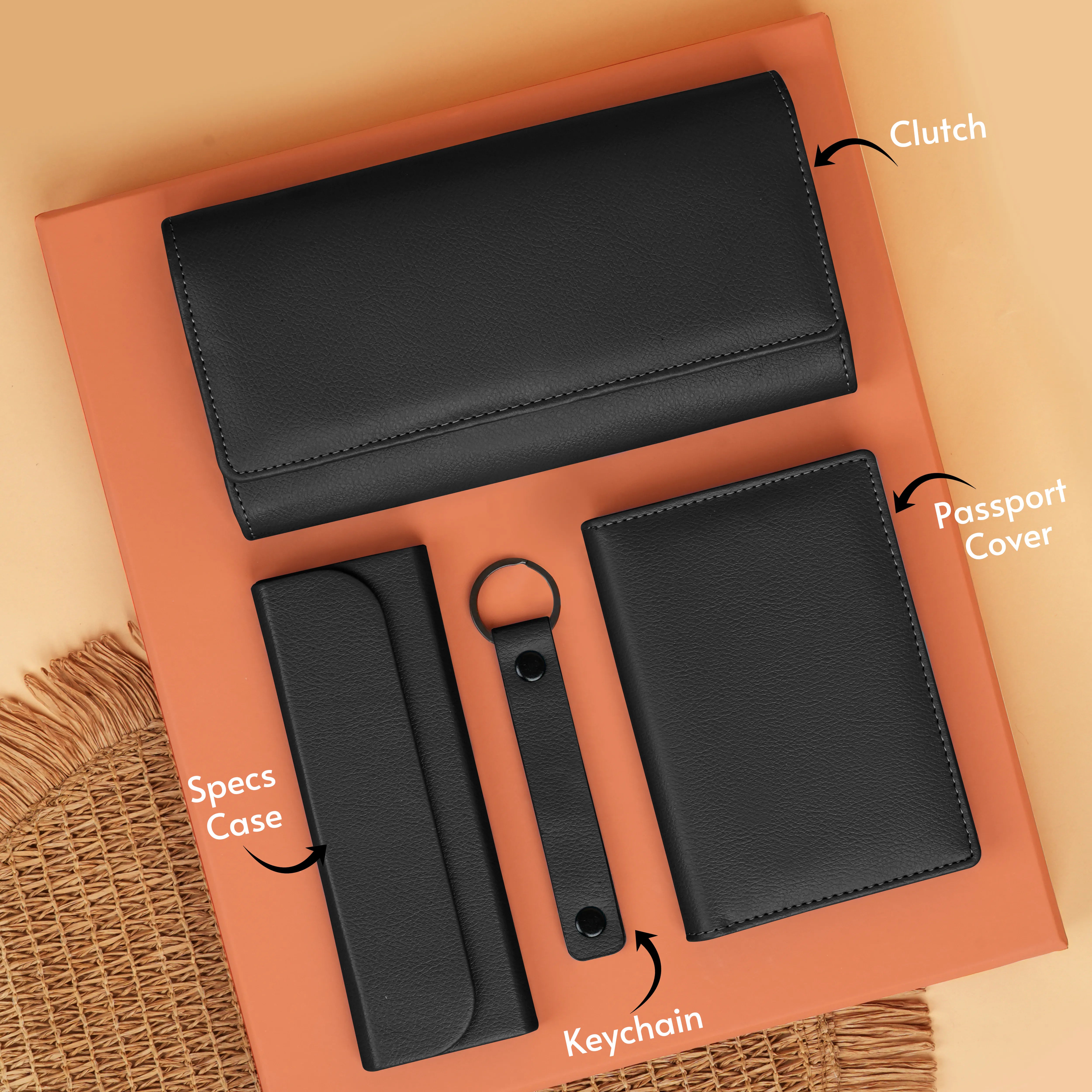 Clutch Passport Cover Keychain Eyewear Case Gift Hamper