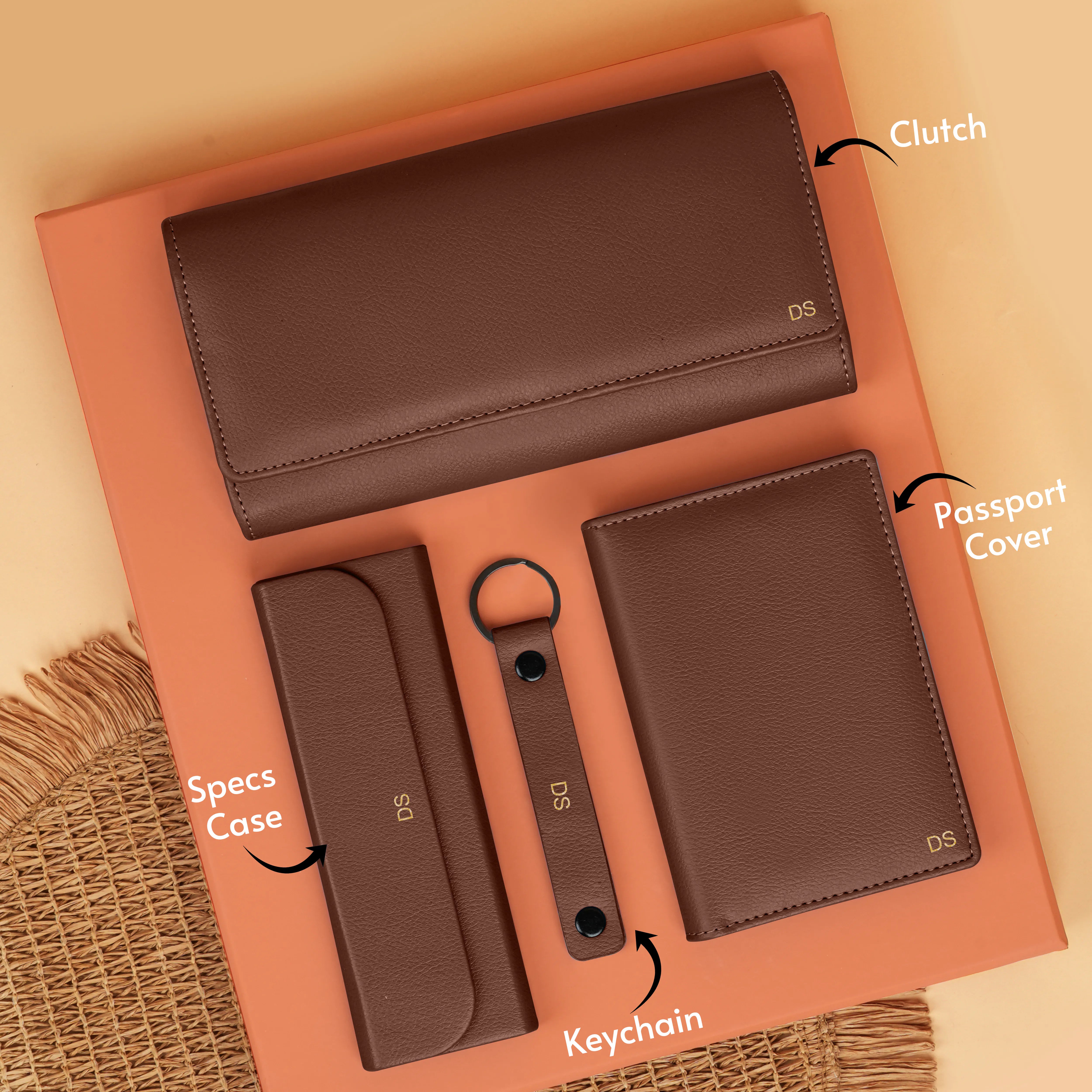 Clutch Passport Cover Keychain Eyewear Case Gift Hamper