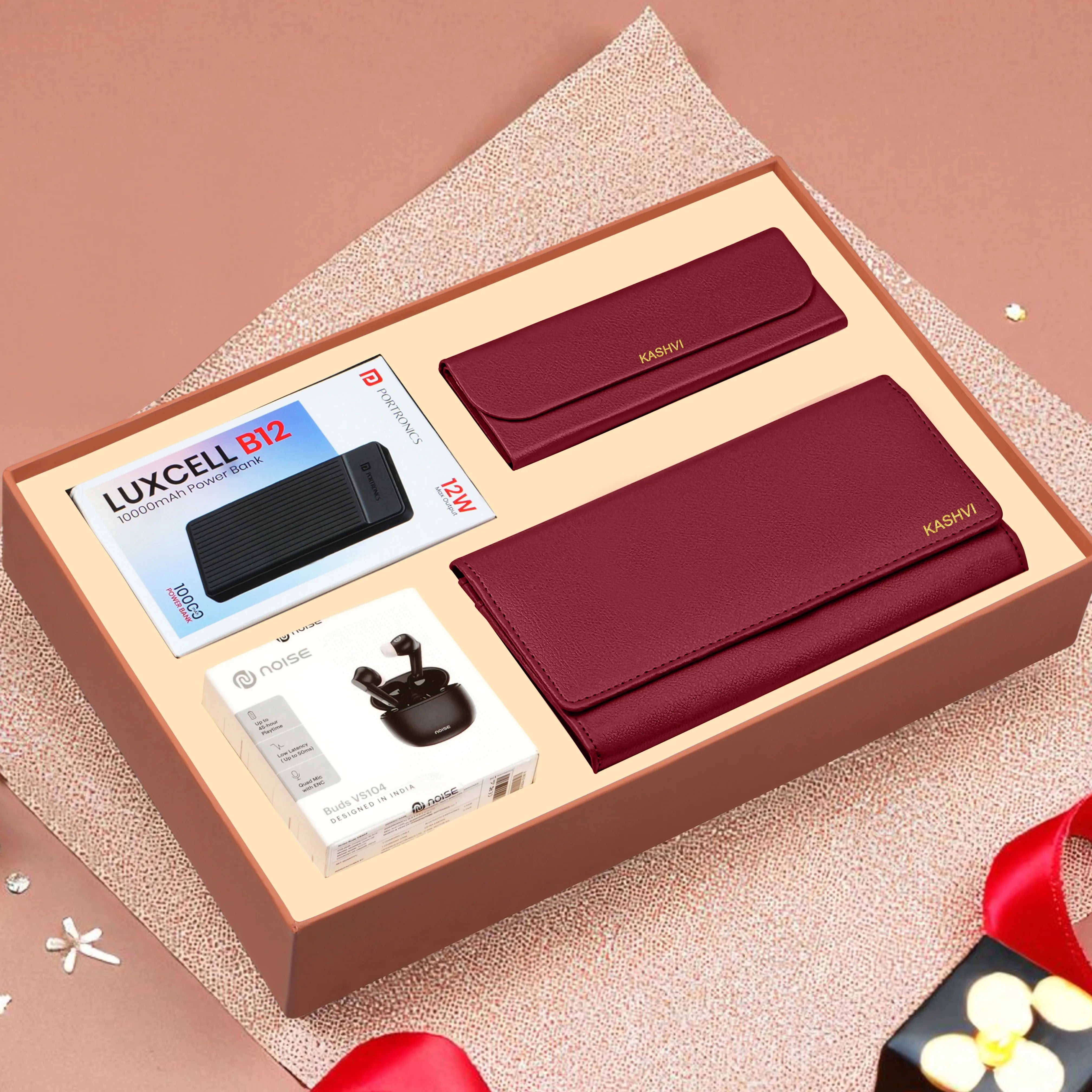 Clutch Power Bank Earbuds & Eyewear Case Gift Hamper