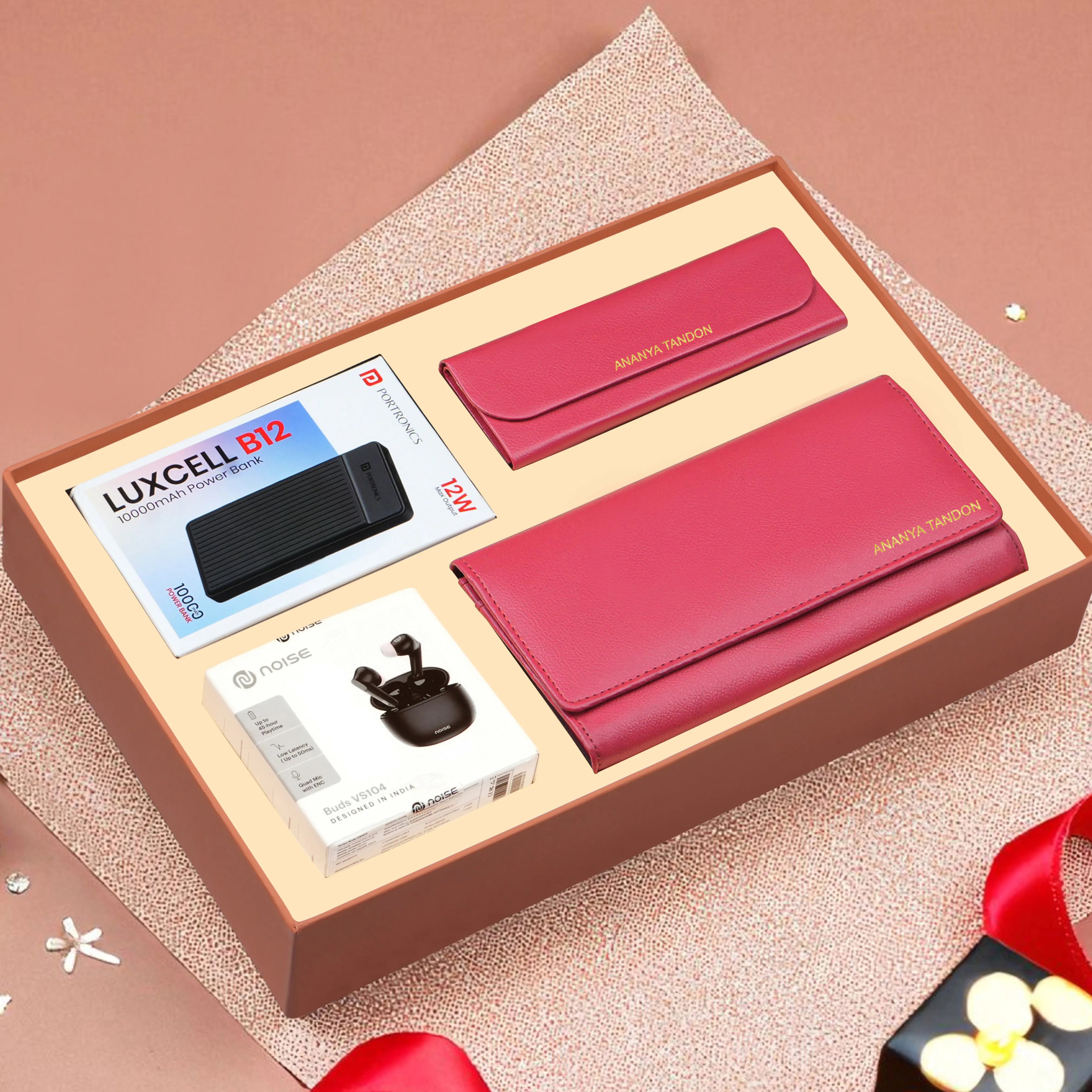 Clutch Power Bank Earbuds & Eyewear Case Gift Hamper