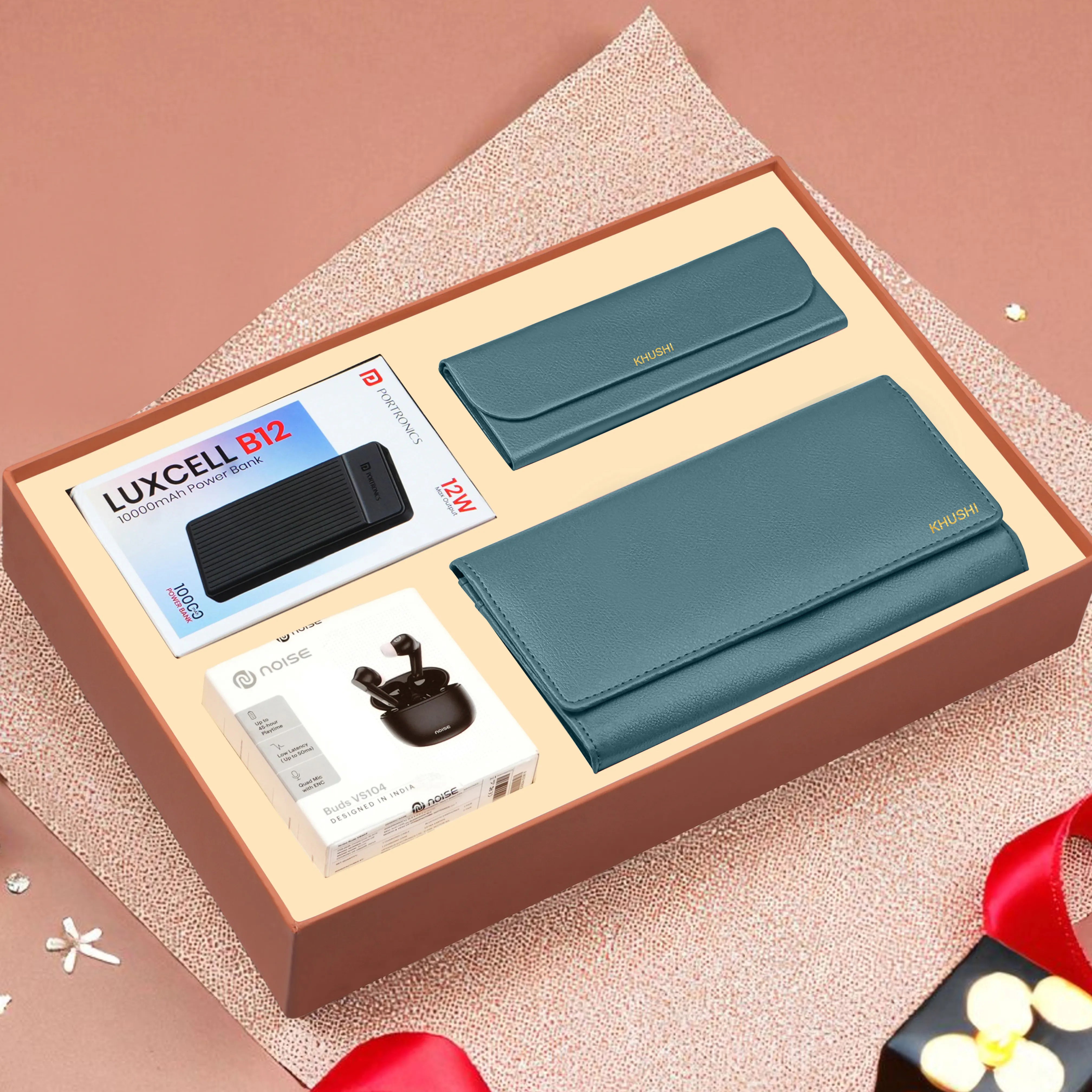Clutch Power Bank Earbuds & Eyewear Case Gift Hamper