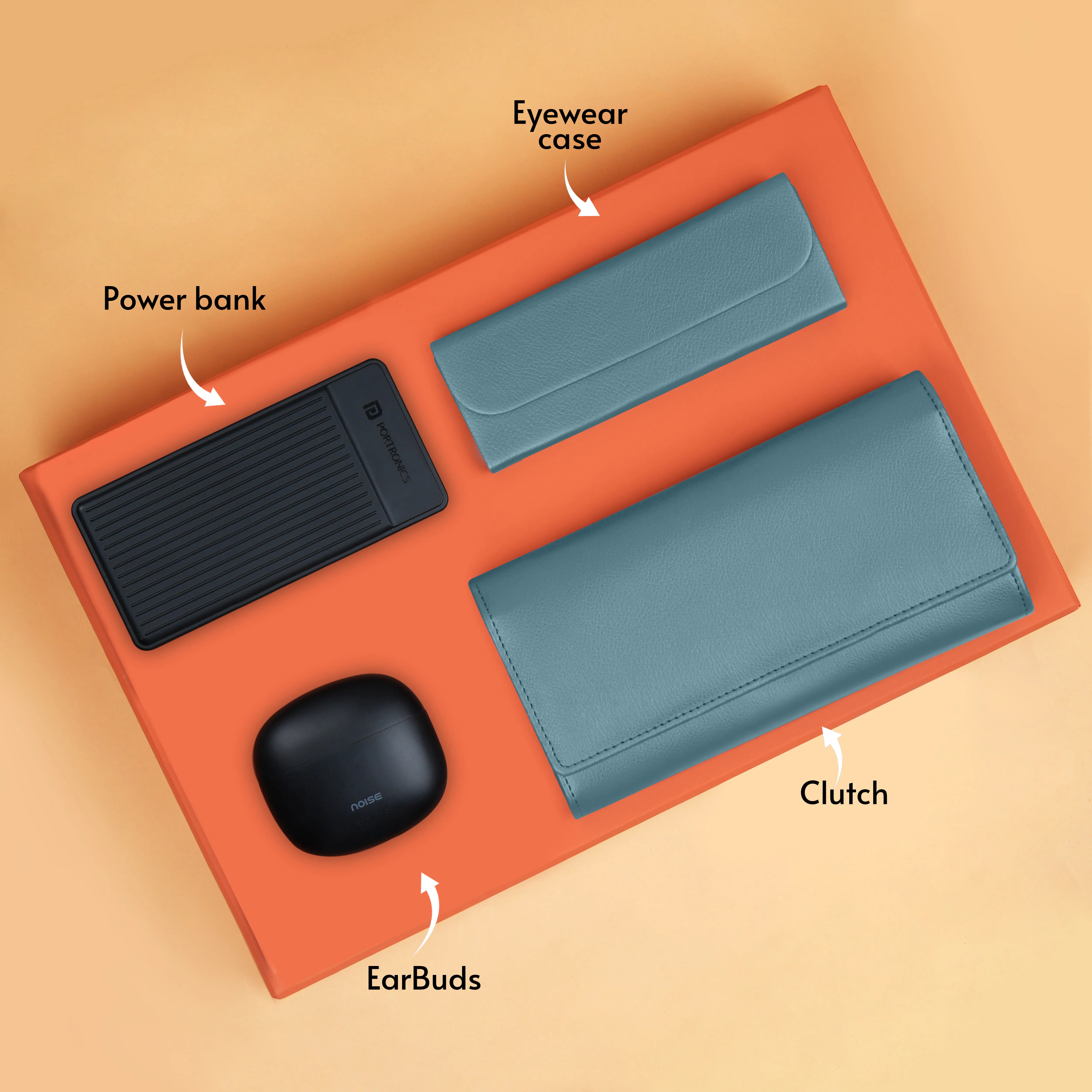 Clutch Power Bank Earbuds & Eyewear Case Gift Hamper