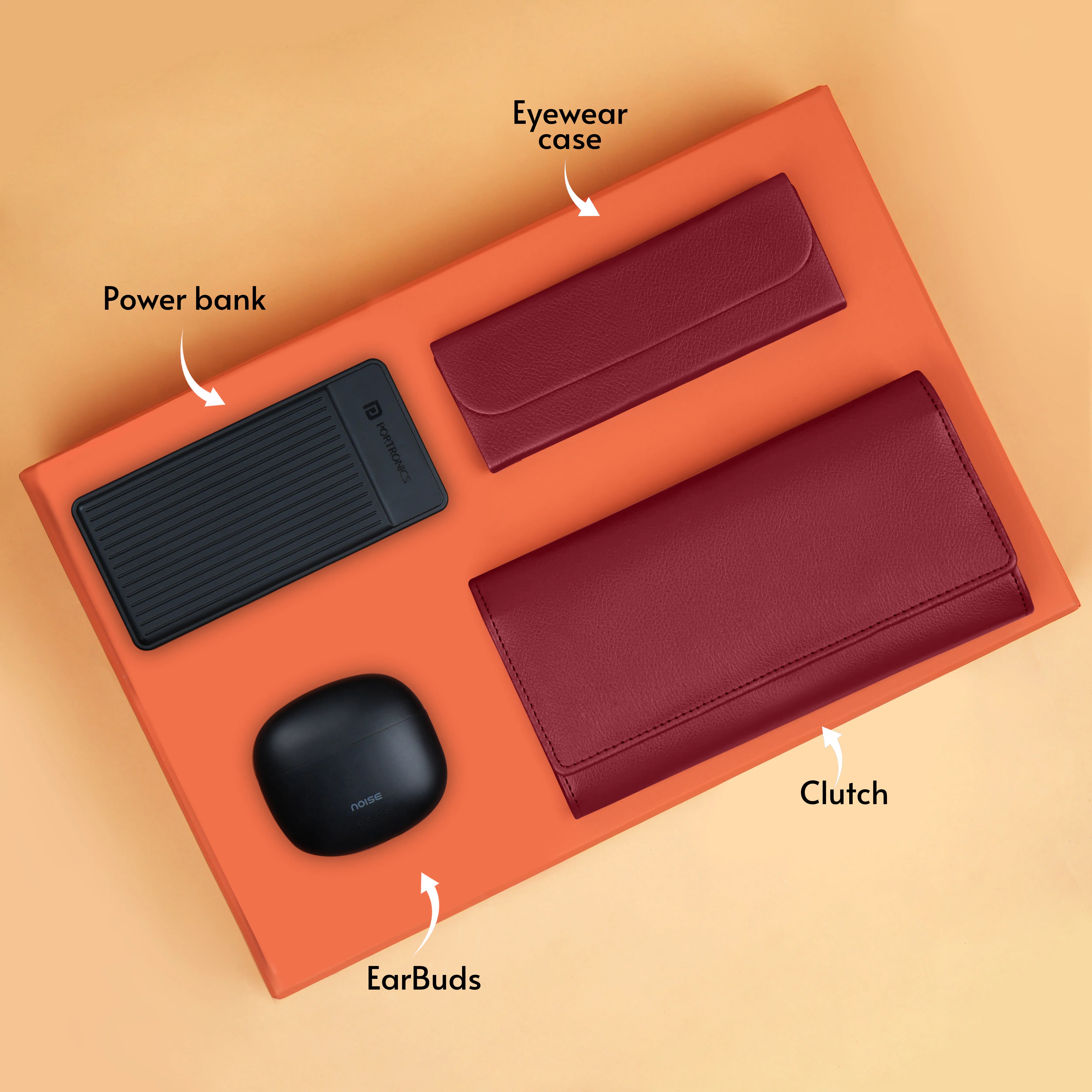 Clutch Power Bank Earbuds & Eyewear Case Gift Hamper
