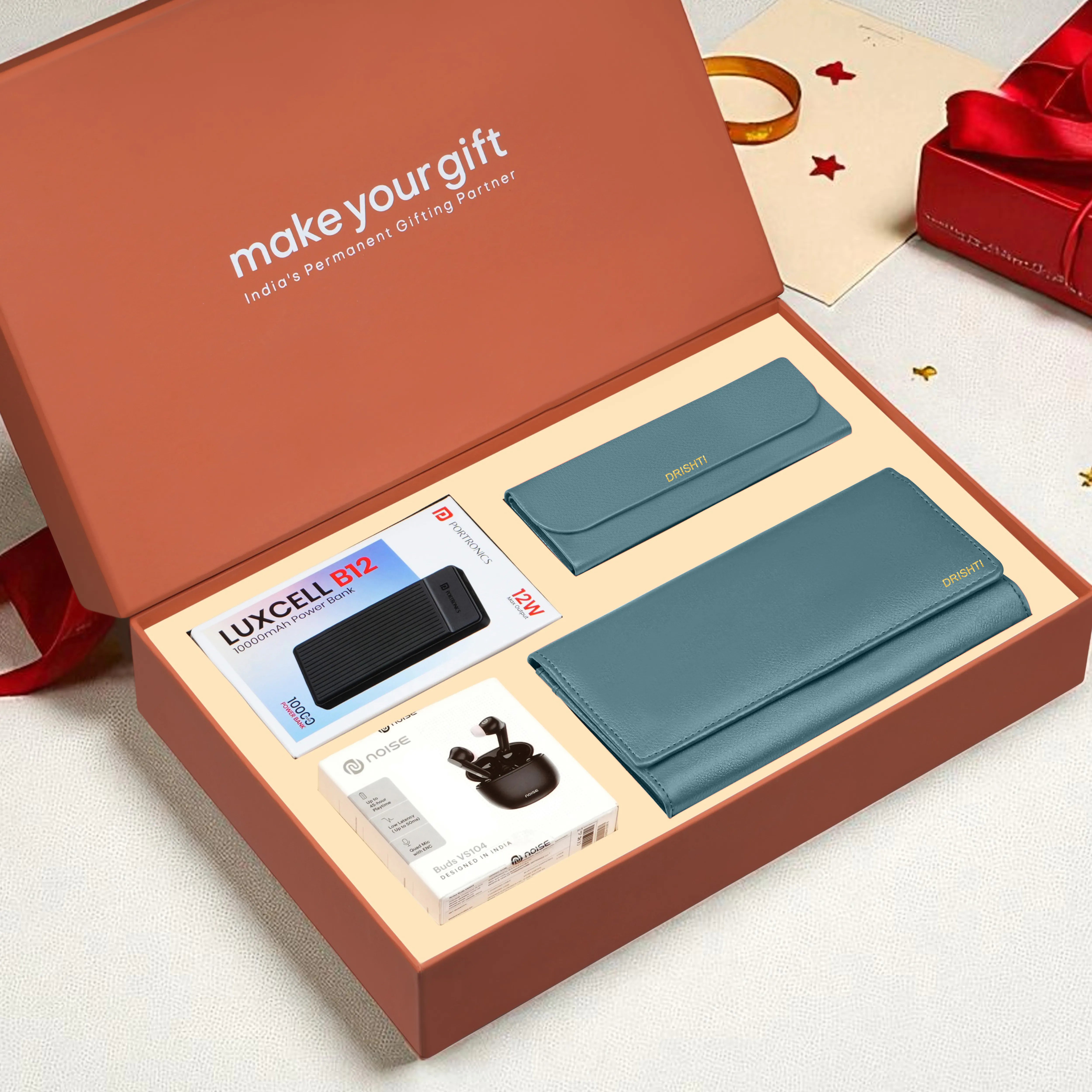 Clutch Power Bank Earbuds & Eyewear Case Gift Hamper