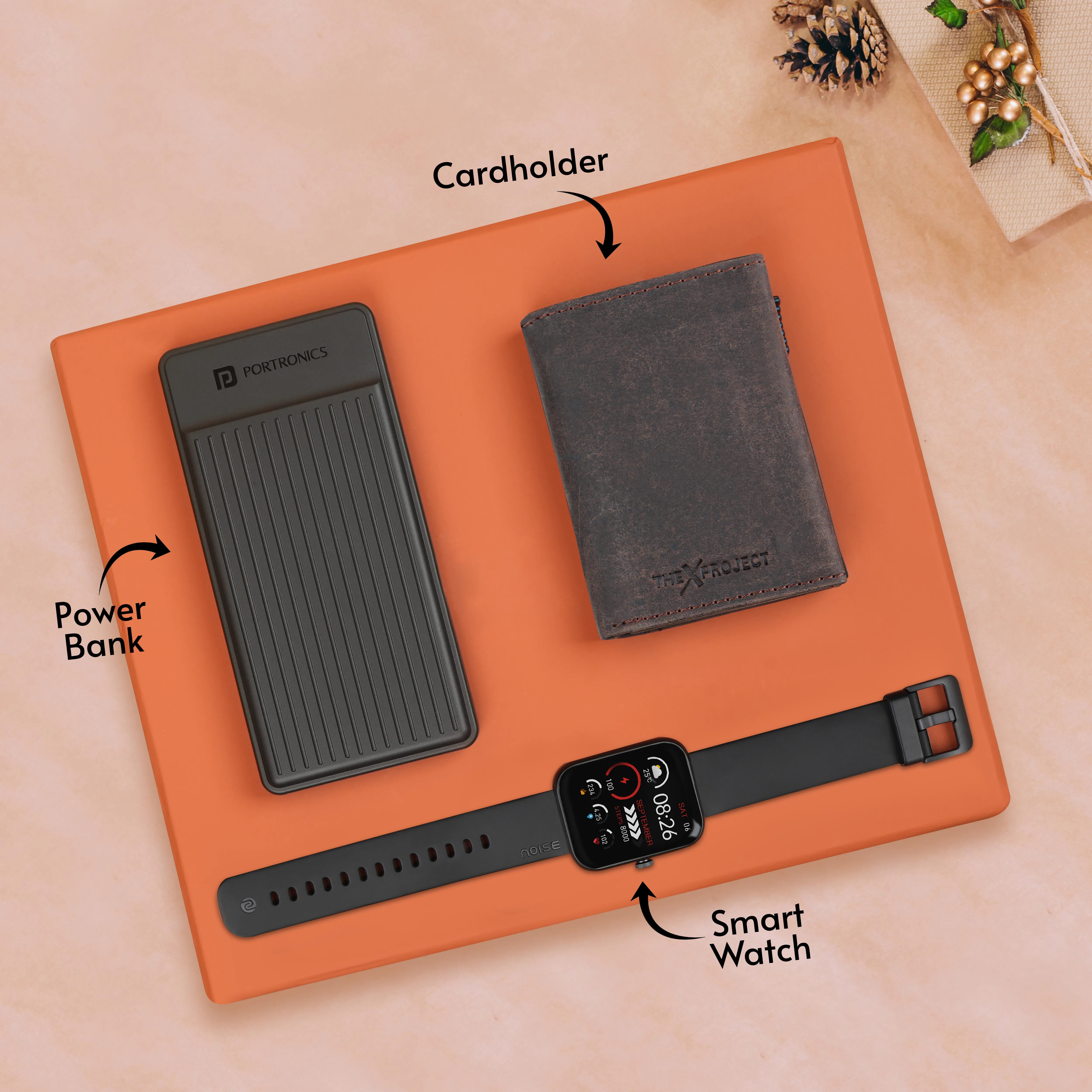 Cardholder, Power Bank & Watch Gift Hamper