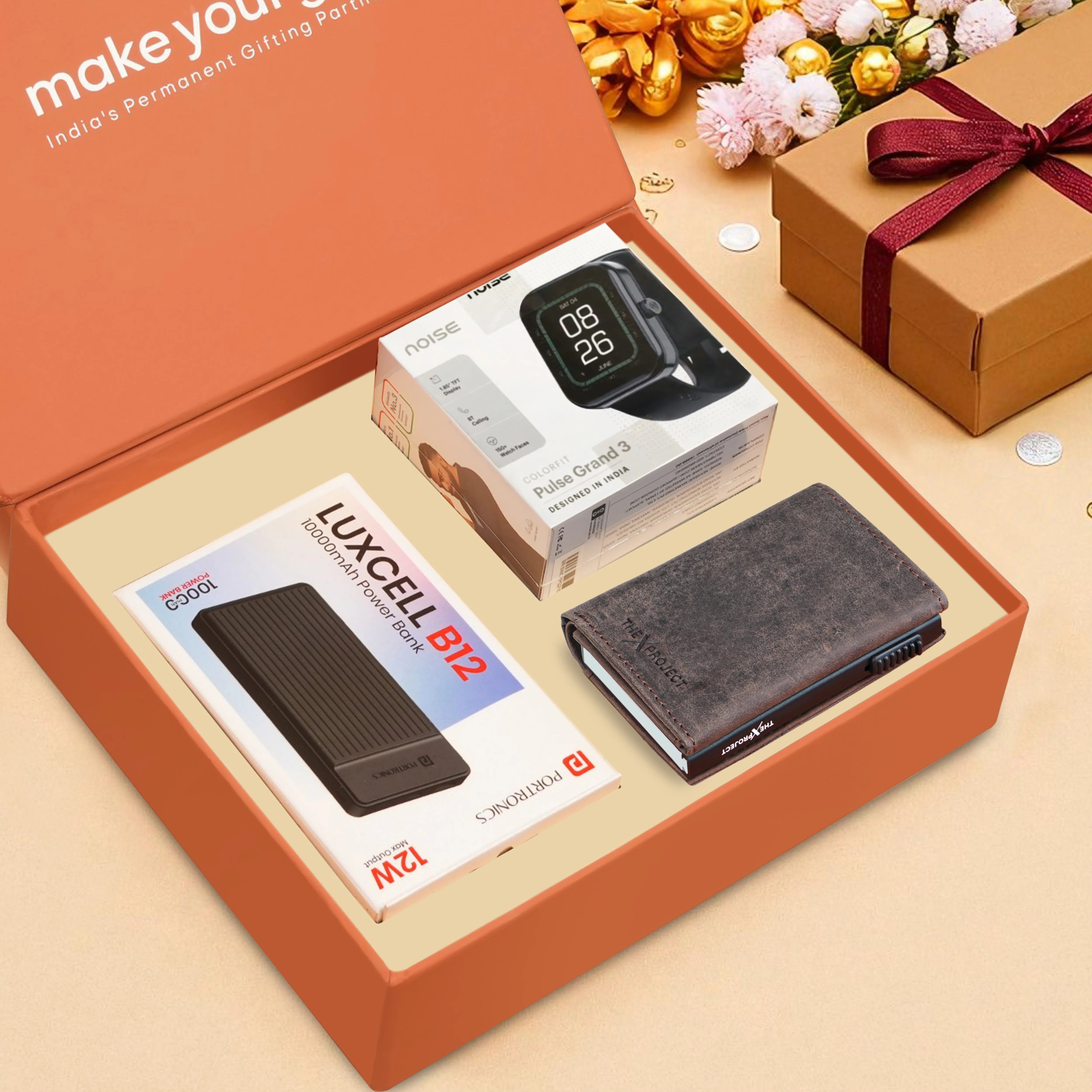 Cardholder, Power Bank & Watch Gift Hamper