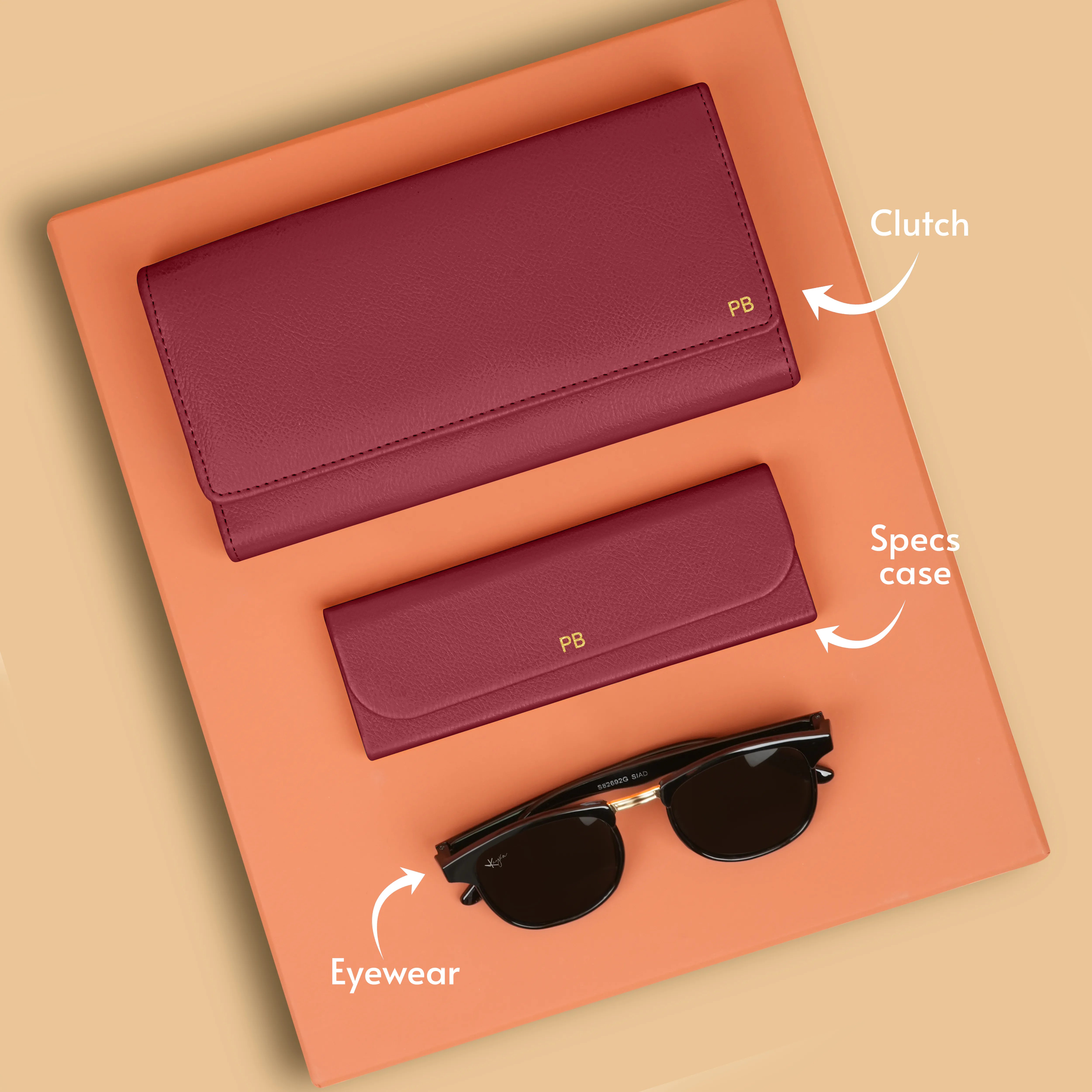 Personalized Clutch Eyewear Case & Sunglasses Gift Hamper