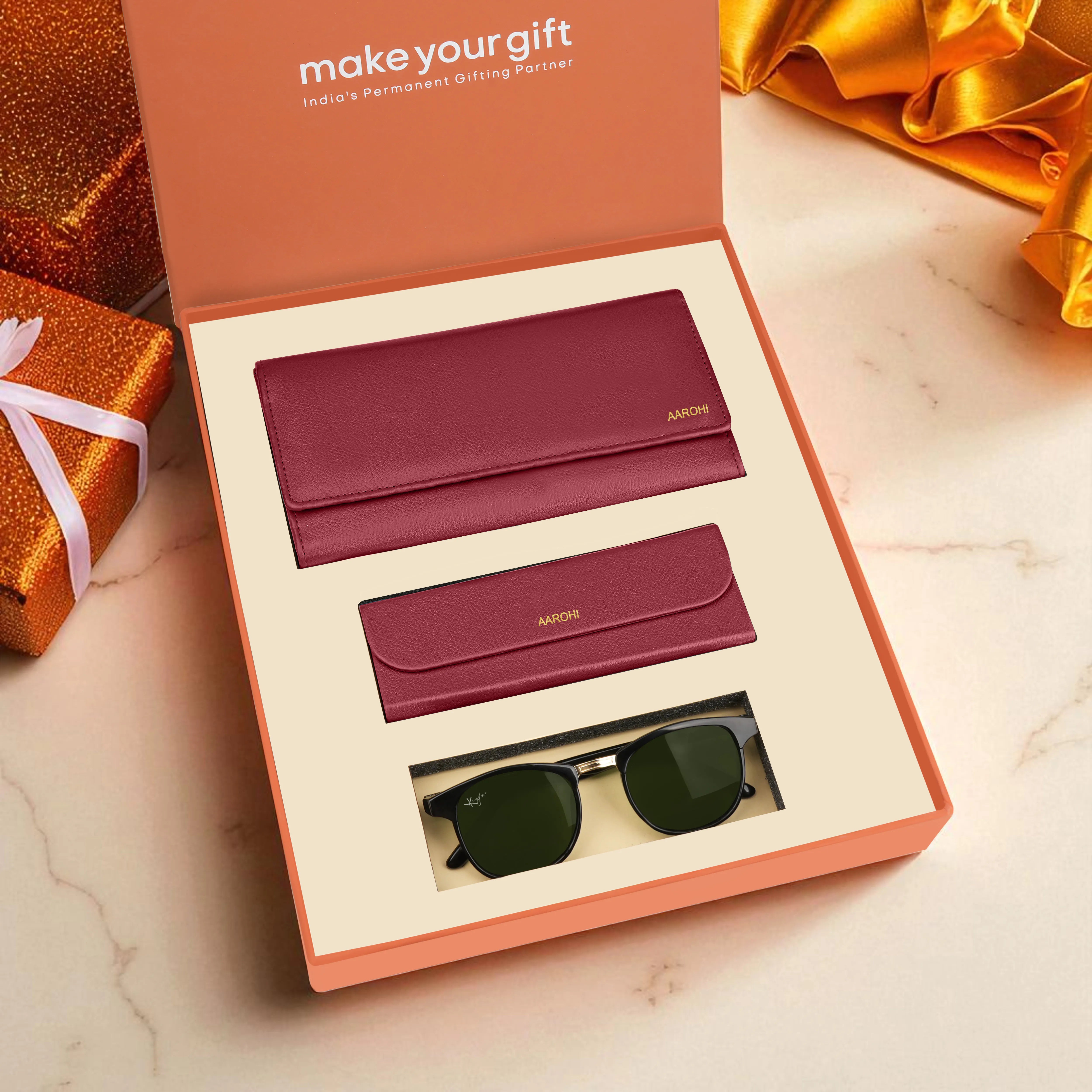 Personalized Clutch Eyewear Case & Sunglasses Gift Hamper