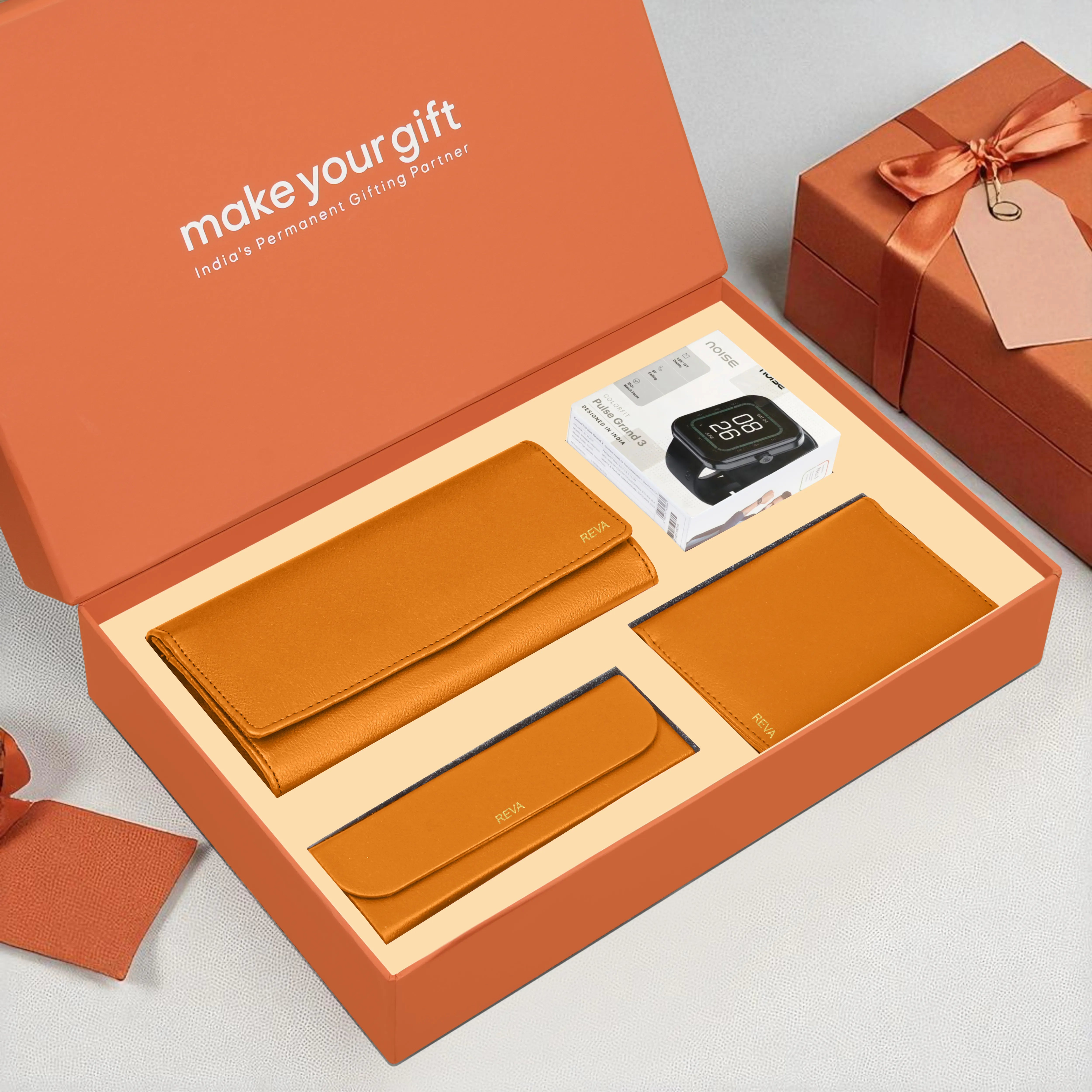 Personalized Clutch, Passport Cover, Eyewear Case & Watch Gift Hamper
