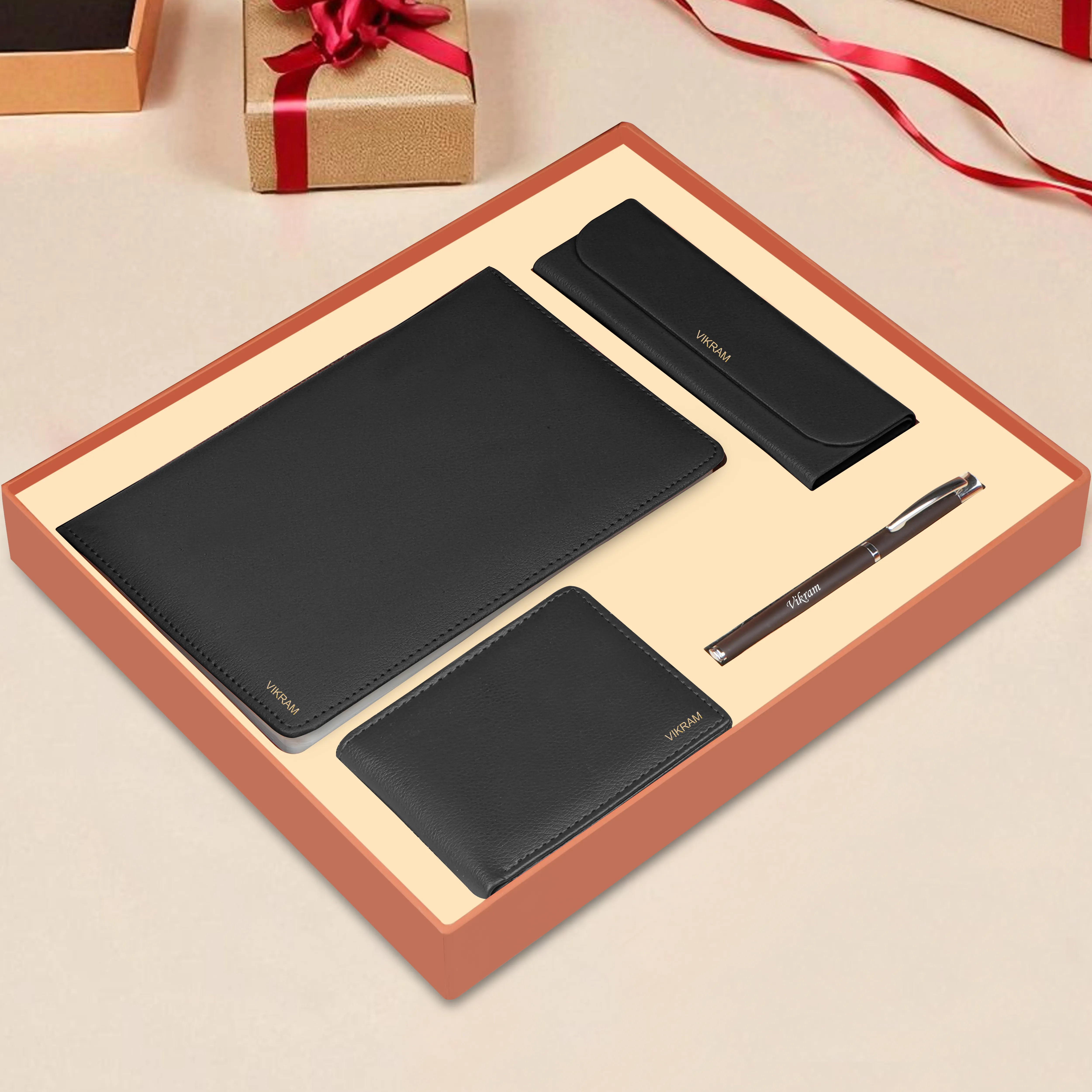 Personalized Diary Pen Eyewear Case & Wallet Gift Hamper