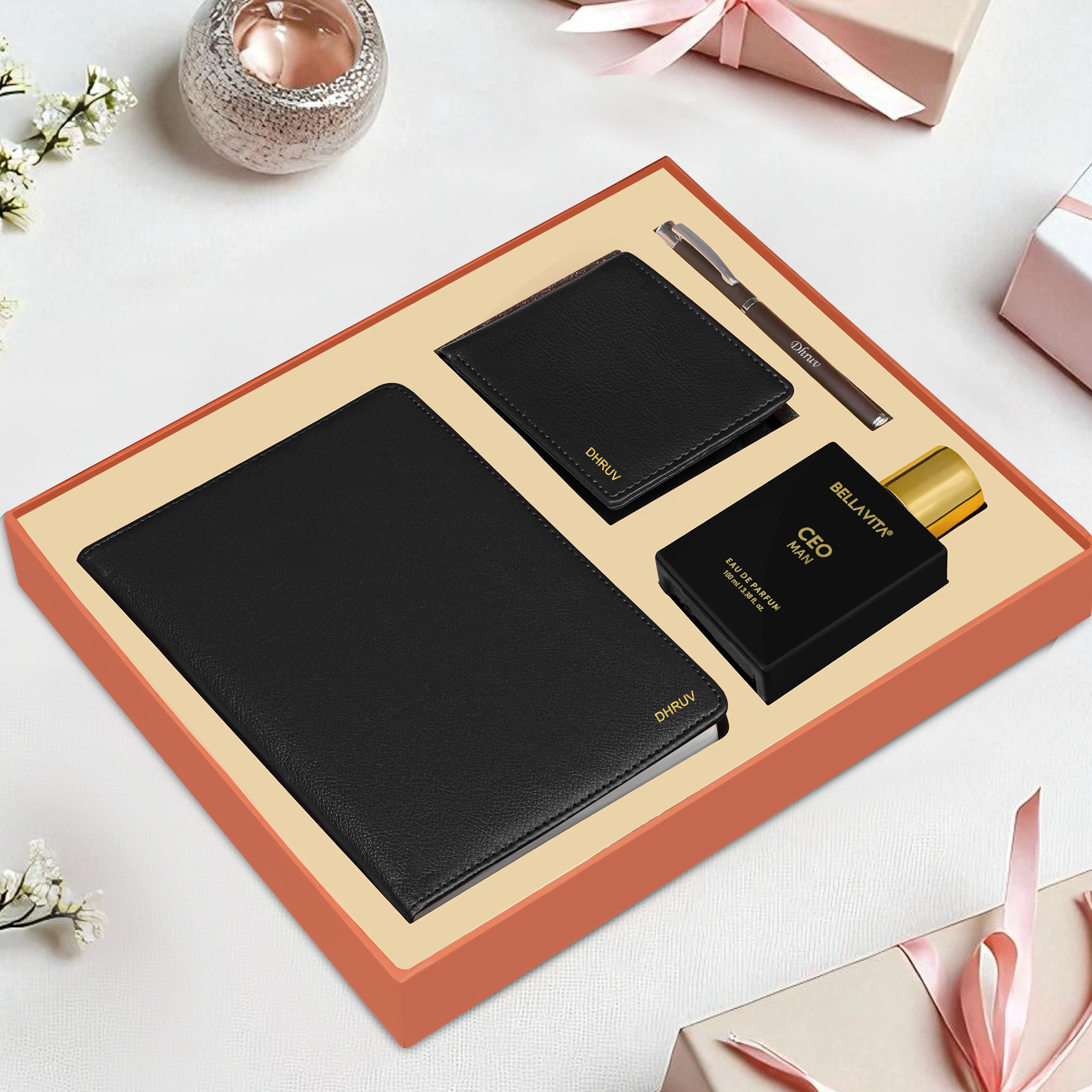 Personalized Wallet Diary Pen & Perfume Gift Hamper