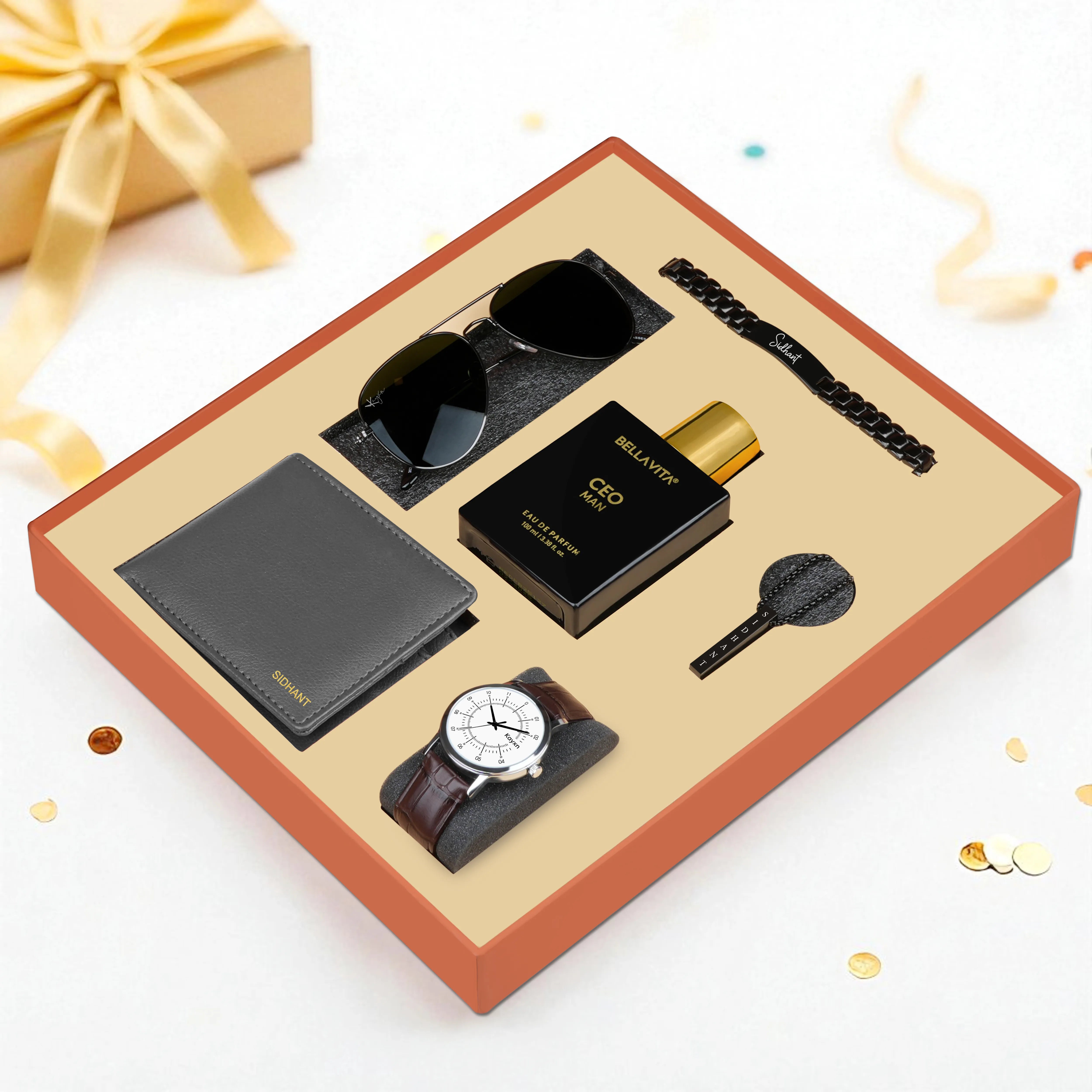 Personalized Wallet Watch Perfume Sunglasses Necklace & Bracelet Gift Set